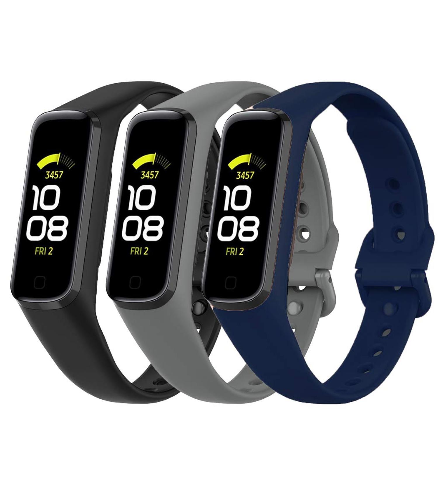Tkasing Soft Silicone Replacement Bands for Samsung Galaxy Fit 2 - Pack of 3 Solid Color Bands for Men and Women - Buy Online on SooperMarket.com