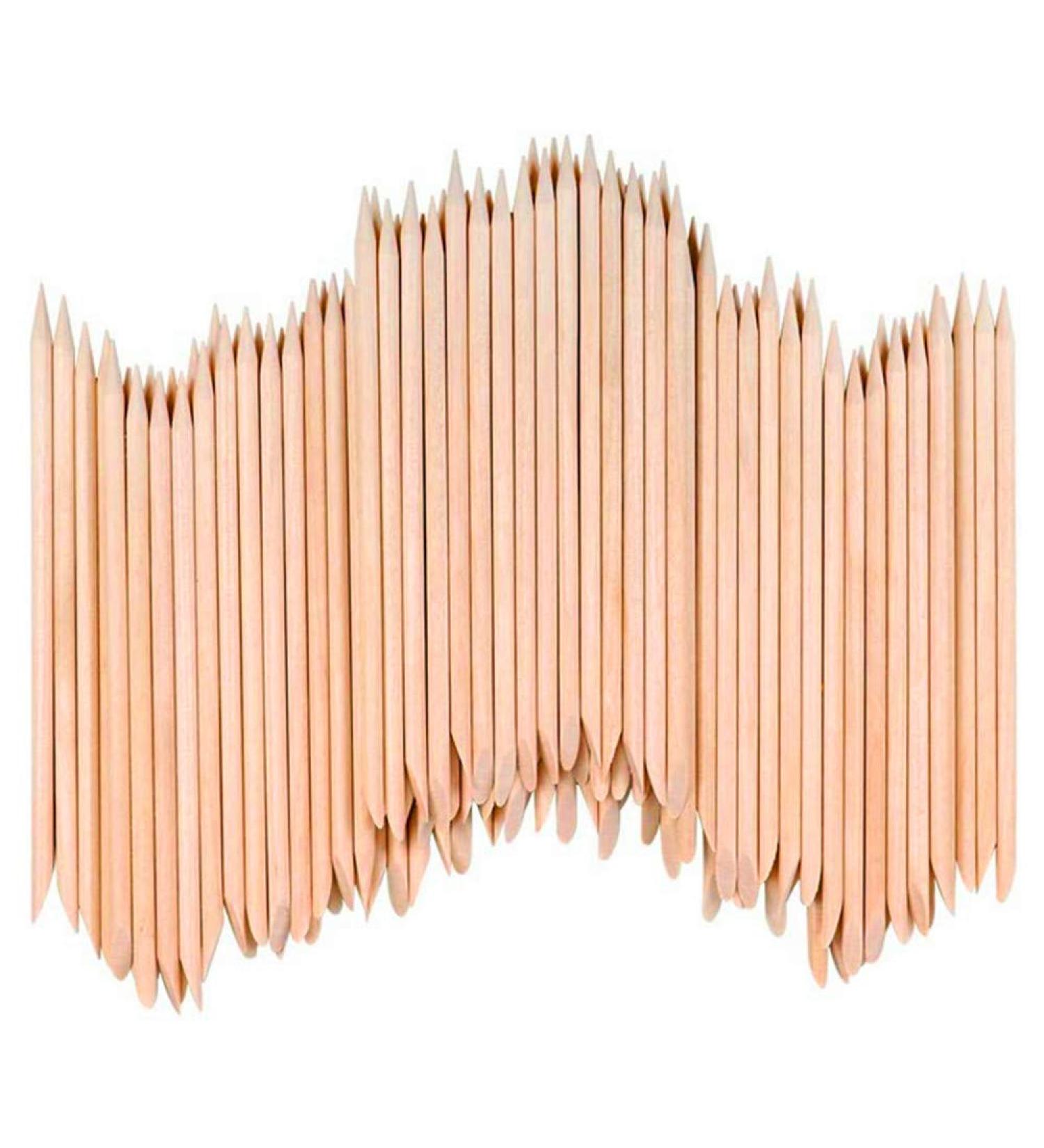 300Pcs Orange Wooden Nail Sticks - Double Sided Cuticle Pusher & Picking Tools for Pedicure & Manicure - 11.5cm Length - Pack of 1 - Buy Online on SooperMarket.com