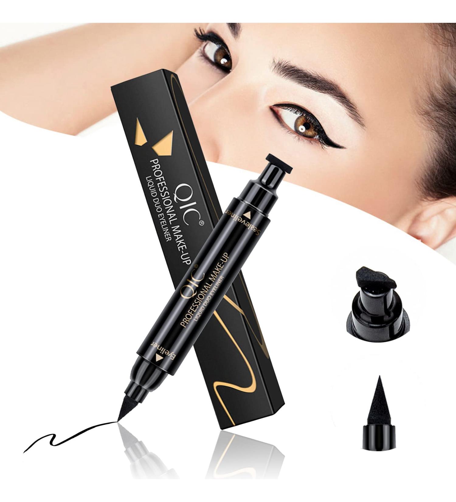 DekRion Winged Eyeliner Stamp & Liquid Liner Set - Black, Waterproof, Long-lasting & Smudgeproof Makeup - Buy Online on SooperMarket.com