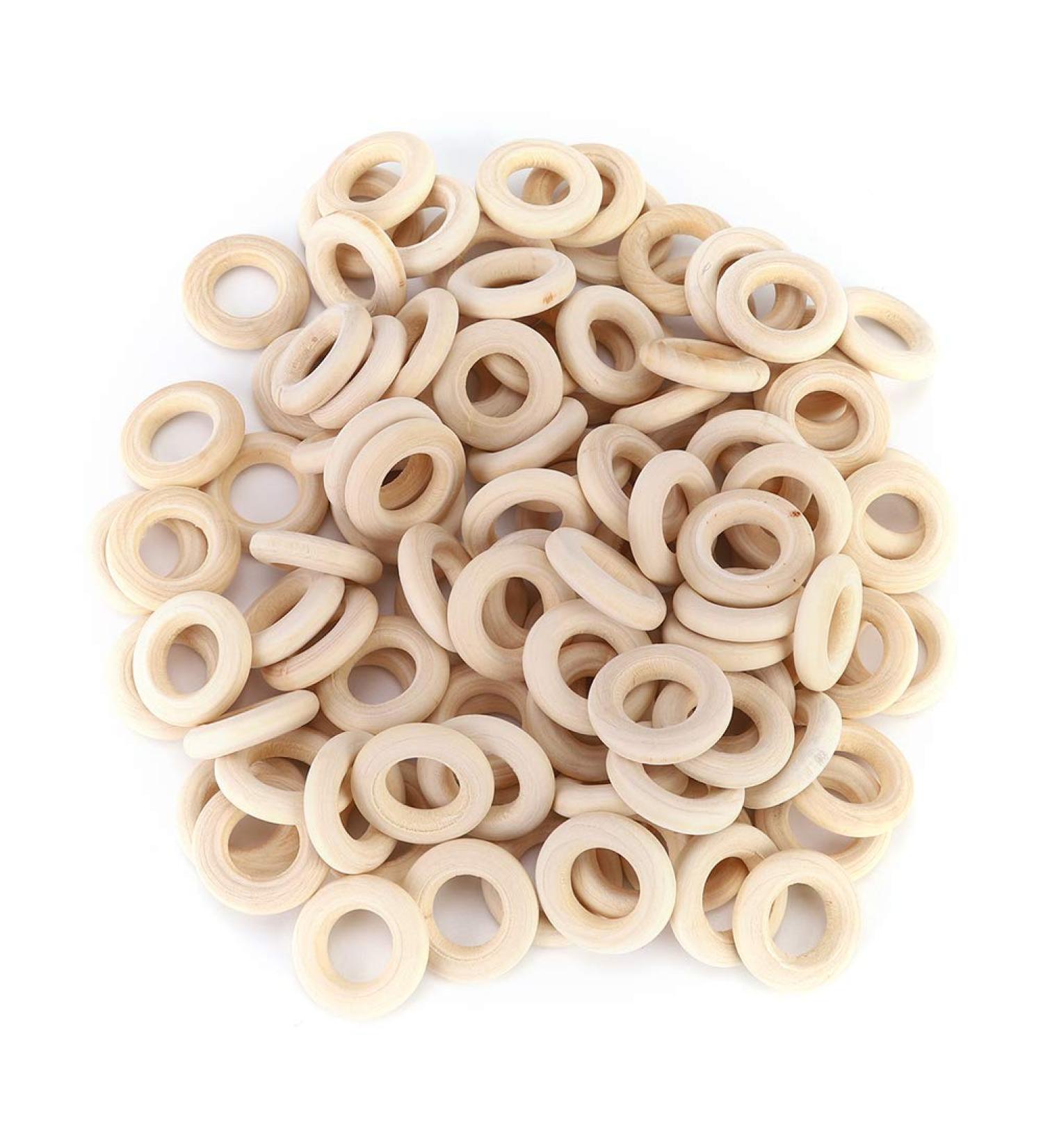 Alomejor 100pcs 25mm Baby Teething Relief Ring | Safe DIY Craft Accessories for Baby Crafts - Buy Online on SooperMarket.com