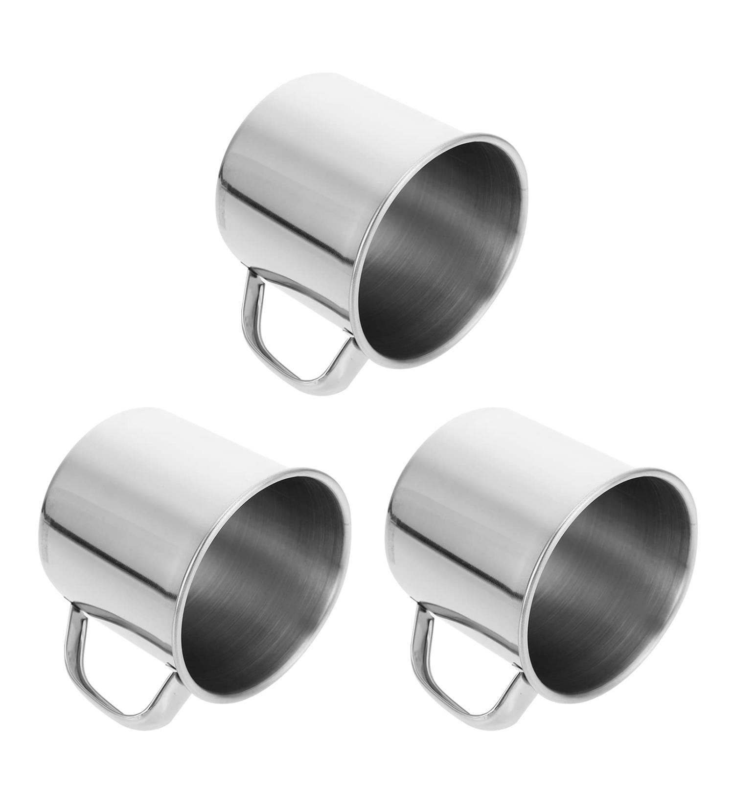 VORCOOL Kids Stainless Steel Mug 3Pcs - Extra Small Tea Coffee Camping Mugs for Unbreakable Milk Drinking - Buy Online on SooperMarket.com