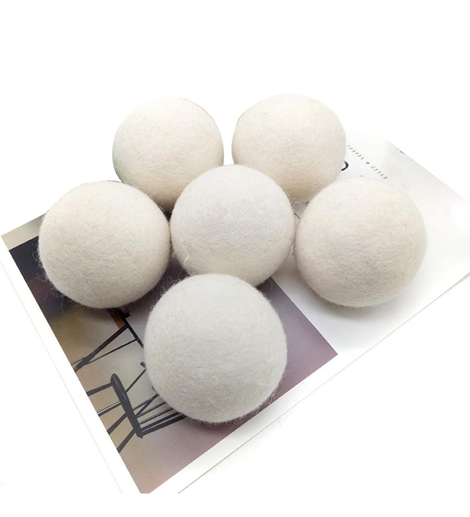 6-Pack Wool Dryer Balls Reusable Tumble Dryer Balls Organic Fabric Softener Alternative Reduce Drying Time Noise Static-Cling & Wrinkles with No Bad Odor - Buy Online on SooperMarket.com