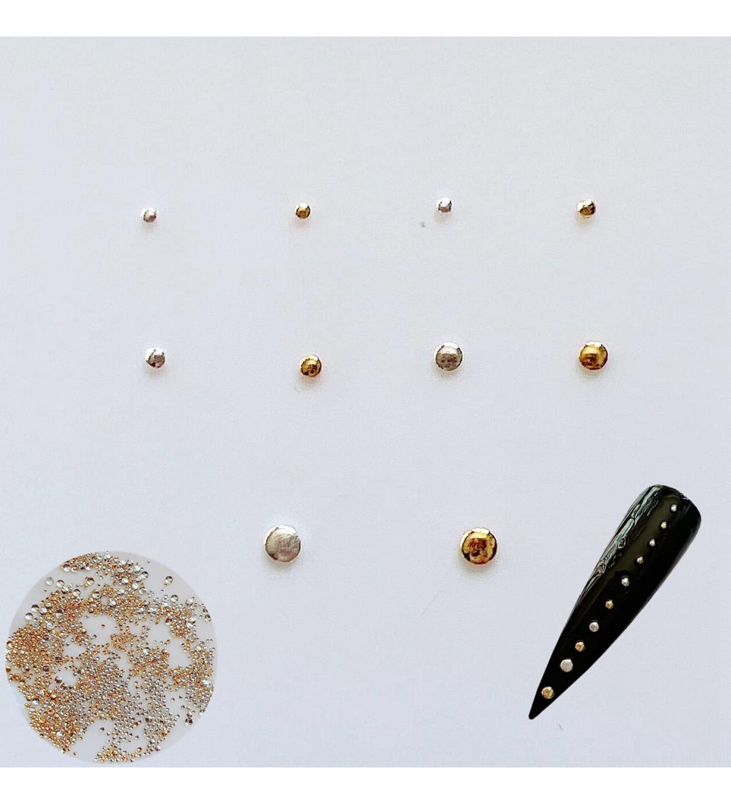 Nail Angel Metal Studs- Gold & Silver Round Studs- 1000pcs/bag (10011) - Buy Online on SooperMarket.com
