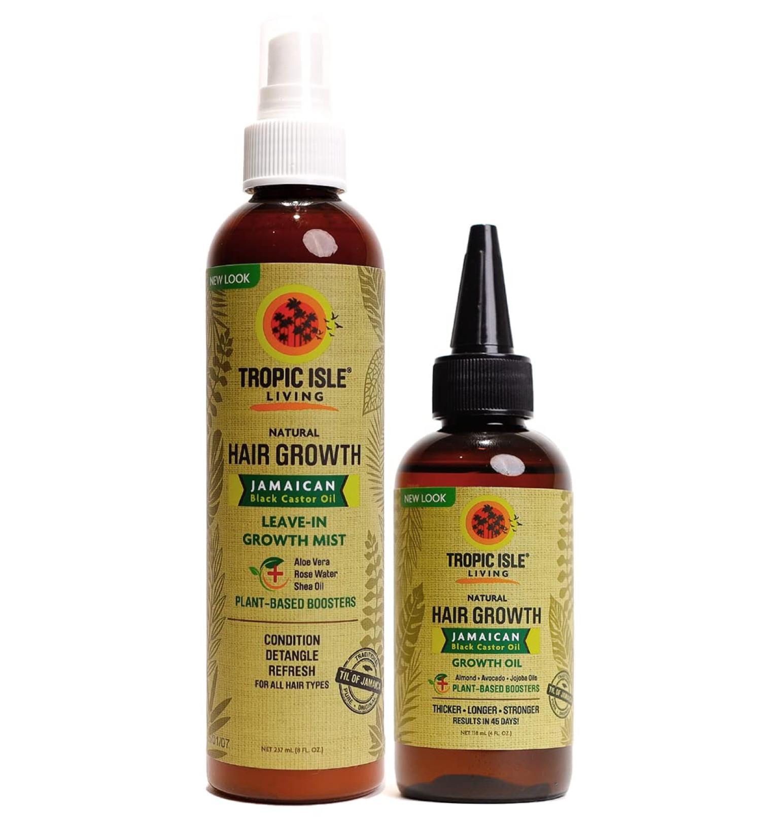 Tropic Isle Living Jamaican Black Castor Oil Hair Growth Oil with Daily Leave-In Conditioner Mist - Buy Online on SooperMarket.com