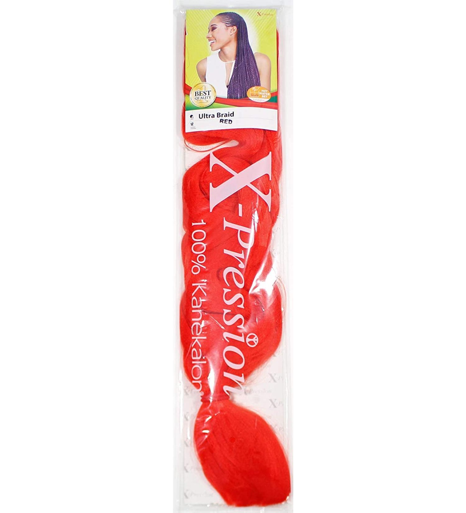 X-pression Premium Original Sensationnel (Pack of 4 RED) Red pack of 4
