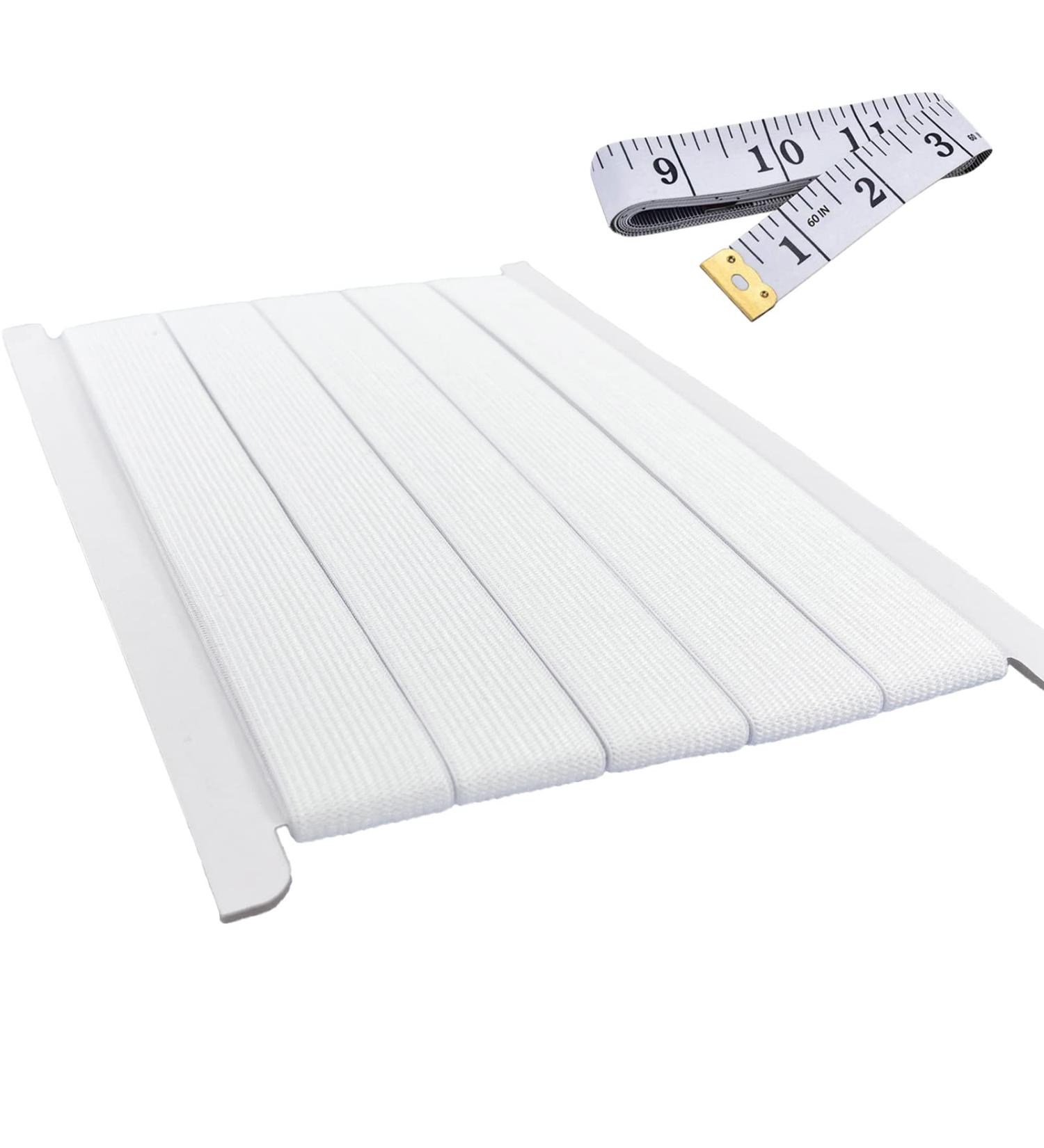 Sewing Elastic Band 1 Inch x 33FT White with Soft Tape Measure - High Elasticity Knit Stretch Band for Clothes, Wigs, Waistband - DIY Crafts - Buy Online on SooperMarket.com