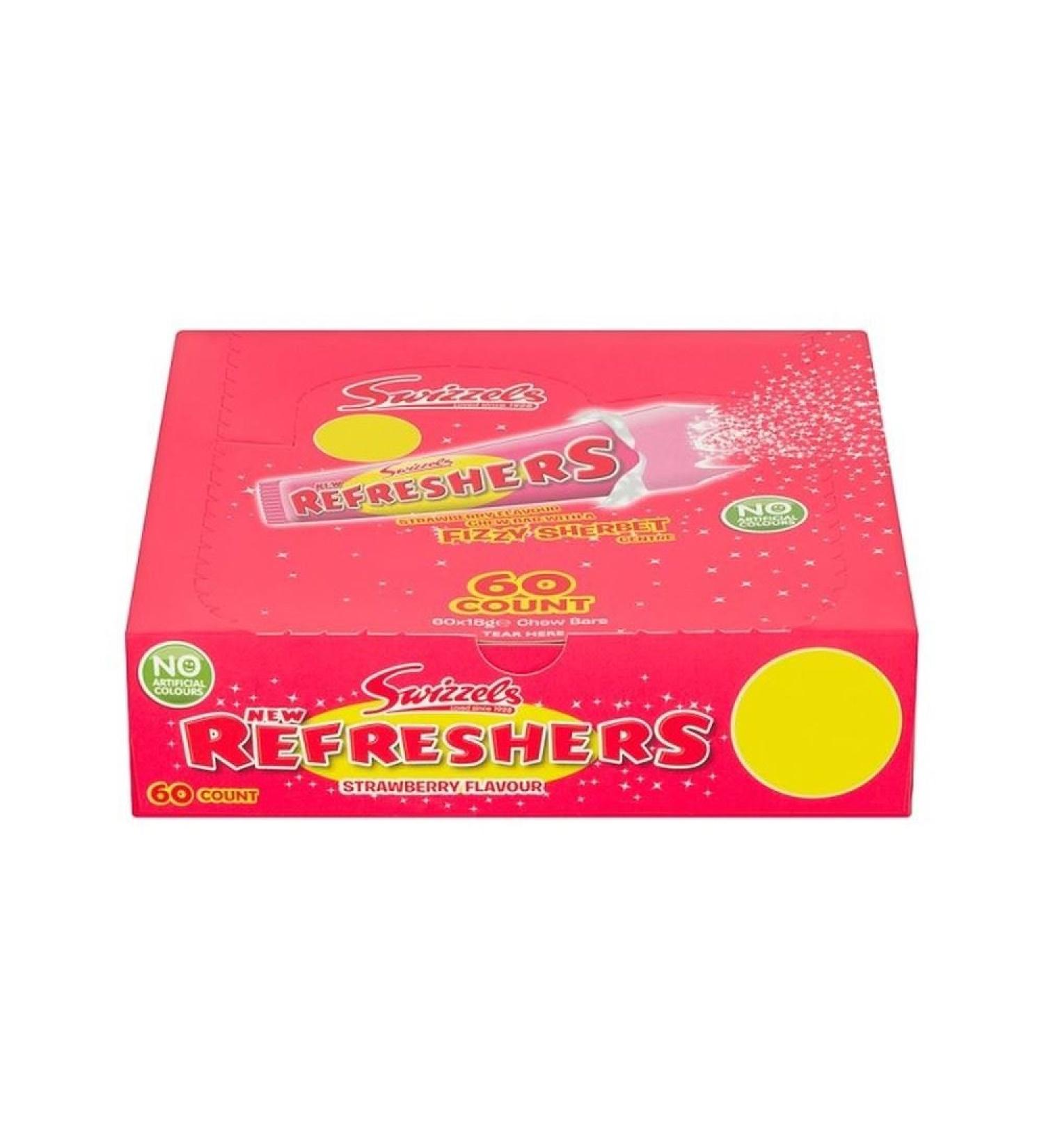 Swizzels New Refreshers Strawberry Flavour 18g Pack of 60