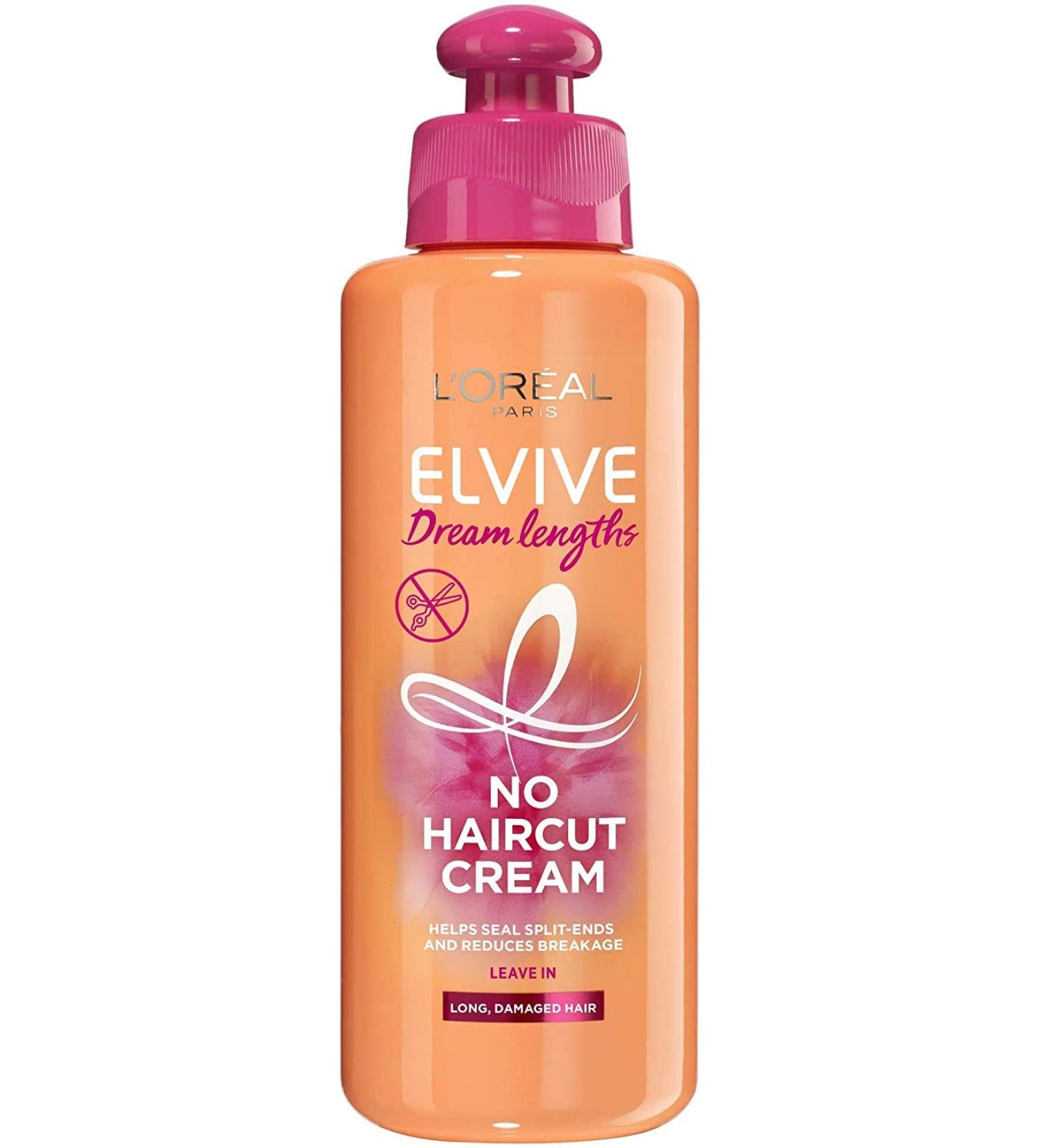 L'Or al Elvive Dream Lengths No Haircut Cream 200ml - Keratin Leave-In Conditioner for Long Damaged Hair - Buy Online on SooperMarket.com