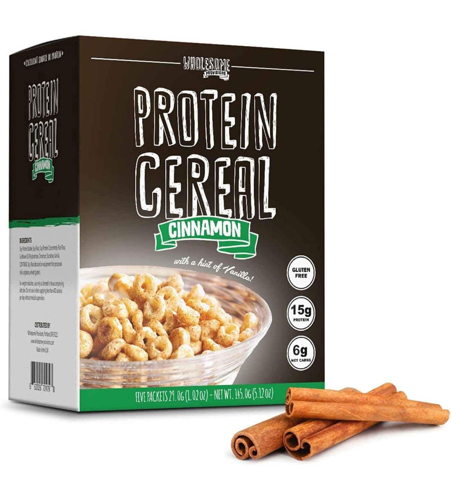 High Protein Low Carb Cereal - 15g Protein, 6g Net Carbs - Cinnamon Flavor - Buy Online on SooperMarket.com