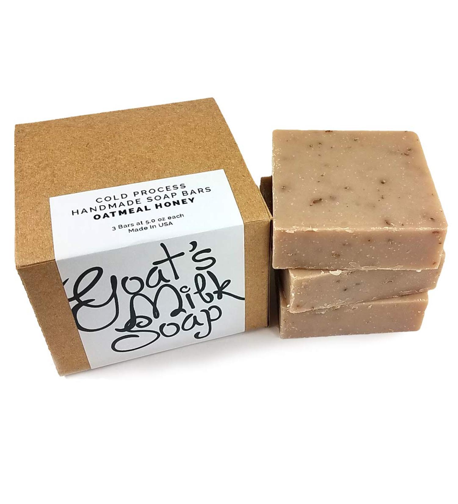 Handmade Fresh Goat's Milk Bar Soap - Oatmeal Honey (3 bars, Economy Pack) - Buy Online on SooperMarket.com