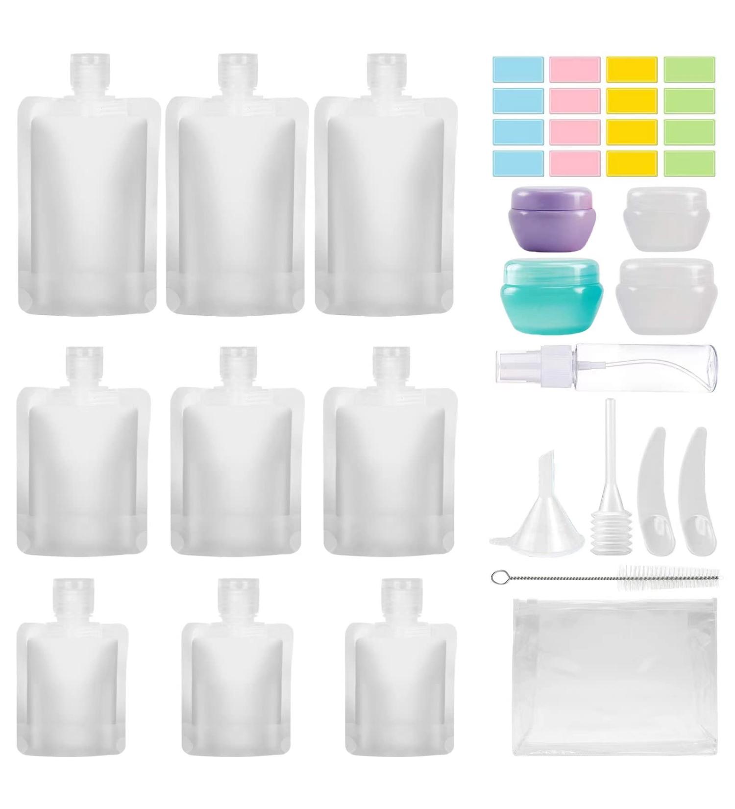 Pnyxeass 20 Pack TSA Approved Travel Containers | Leak-proof Toiletry Bottles | Portable Squeeze Pouches for Shampoo, Conditioner, Lotion | Travel Accessories - Buy Online on SooperMarket.com