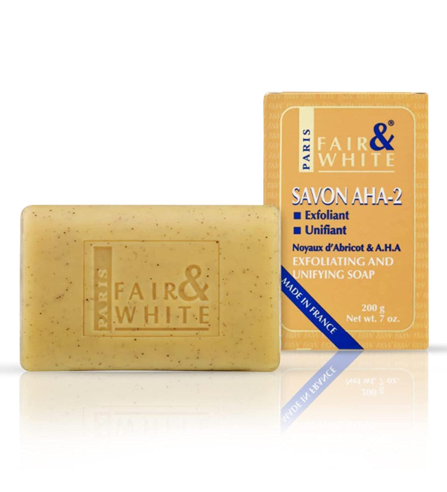 Fair & White AHA Exfoliating Soap 200g - Gentle Exfoliation for Brighter Skin - Buy Online on SooperMarket.com
