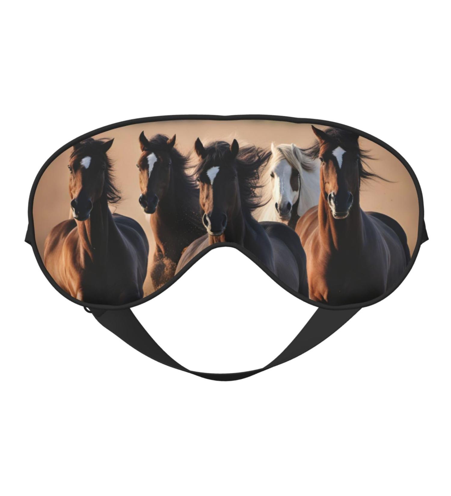 SSIMOO Running Horses Soft Sleep Eye Mask - Breathable Travel Eye Patch for Relaxation - Perfect for Women - Buy Online on SooperMarket.com