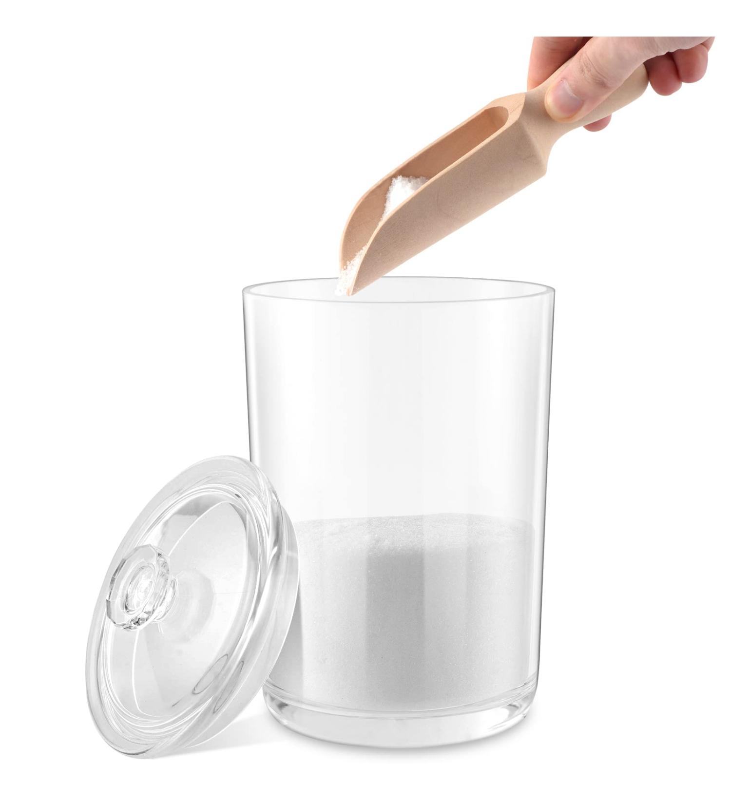 DOSTATNI 1000ML/33OZ Glass Bath Salt jar With Scoop Bath Salt Containers with Lids and Scoop Bath Salt Big Jar for Salt Candy Tea - Buy Online on SooperMarket.com