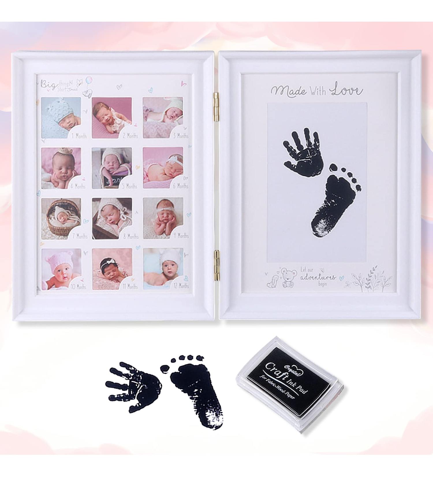 Mikytoper Baby Hand and Footprint Kit - Anniversary Growth Record Baby Gift with Reusable Ink Cartridge Photo Frame - Buy Online on SooperMarket.com