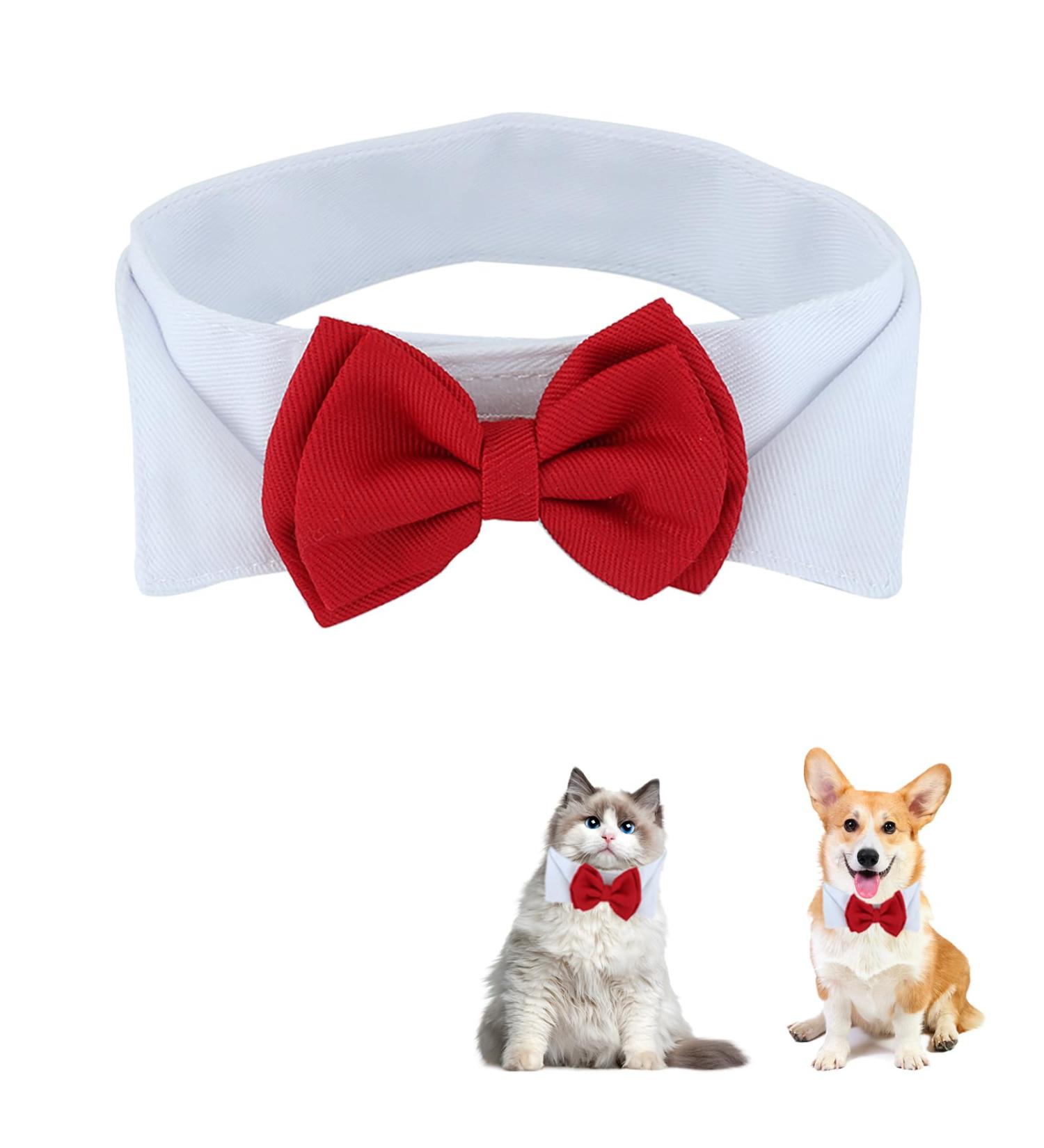 Formal Pets Bowtie Adjustable Pets Dog Cat Bow Tie Pet Necktie Collar Elegance False Kitten Necktie Collar Trendy Bowties for Wedding Birthday Christmas Costumes Neck Collar for Dogs and Cats (L) - Buy Online on SooperMarket.com