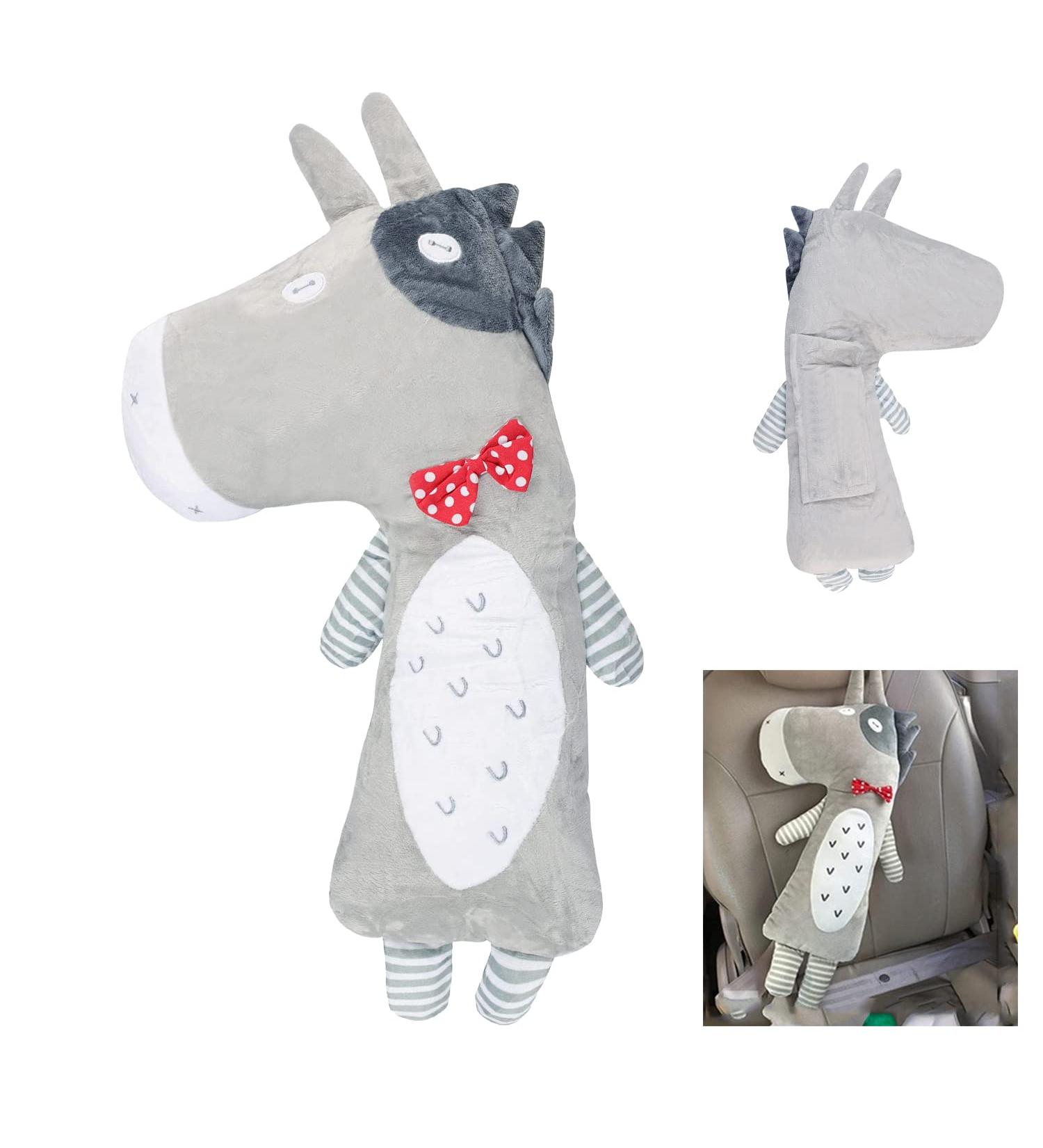 Car Seat Belt Cover for Kids Soft Comfort Seat Belt Shoulder Pad Safety Shoulder Strap Cushion Shoulder Protector Travel Pillow Head Neck Support Universal Fit Car Accessories for Children Boys Girls Grey Cow - Buy Online on SooperMarket.com