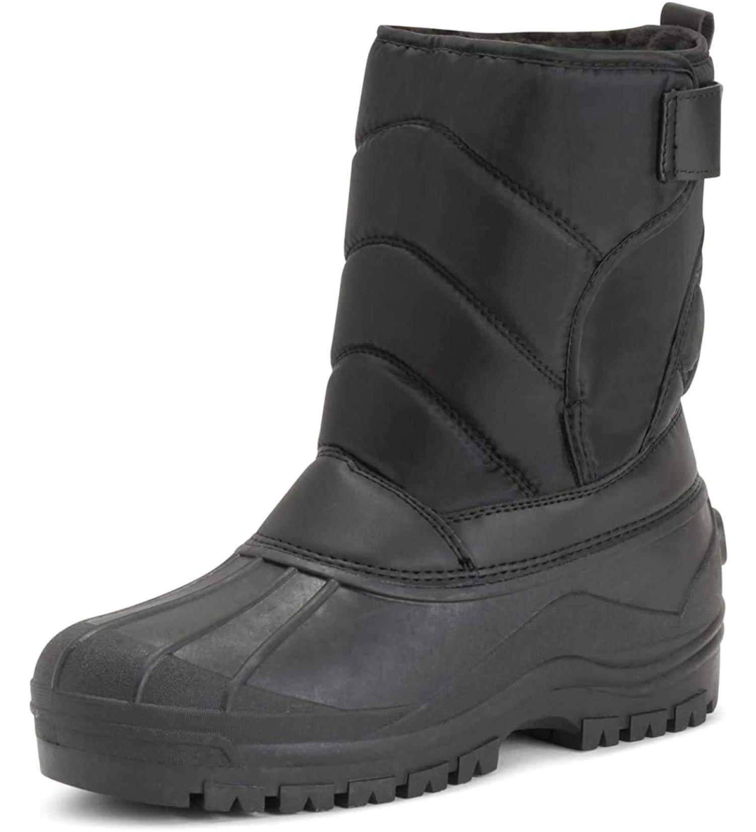 POLAR Mens Muck Nylon Strap Lace Up Duck Snow Winter Flat Rain Outdoor Boots 13 Black
