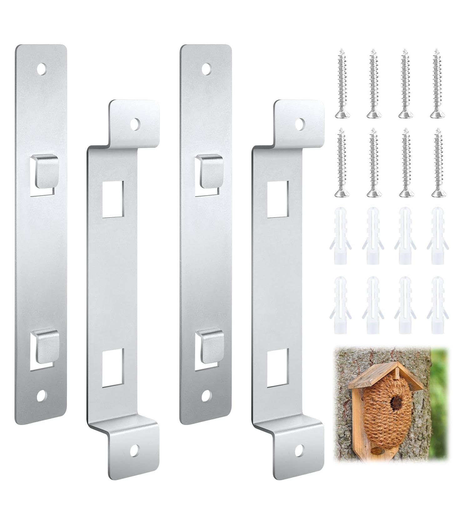 2 Sets of Bird House Brackets Steel Rust Proof Bird House Mounting Post Bracket with Screw and Drywall Anchor Bird House Hanger Fixing Bracket Mounting Plate for Securing Bird Houses Nesting Boxes - Buy Online on SooperMarket.com