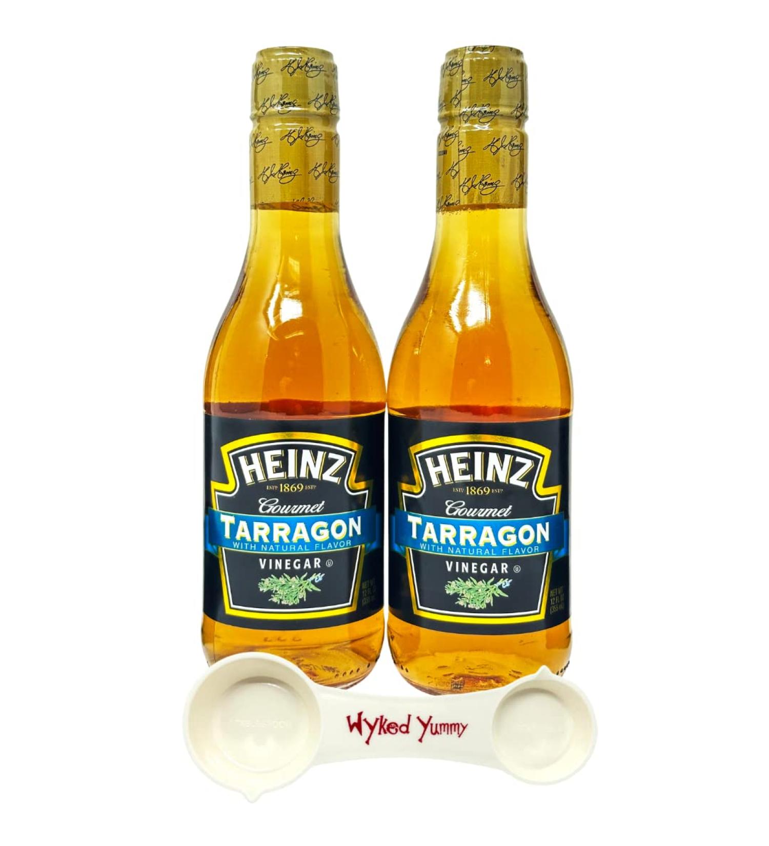WYKED YUMMY Gourmet Vinegar Bundle - Heinz Tarragon Vinegar (2x 12 FL OZ) + Bonus Wyked Yummy 4-in-1 Measuring Spoon - Buy Online on SooperMarket.com