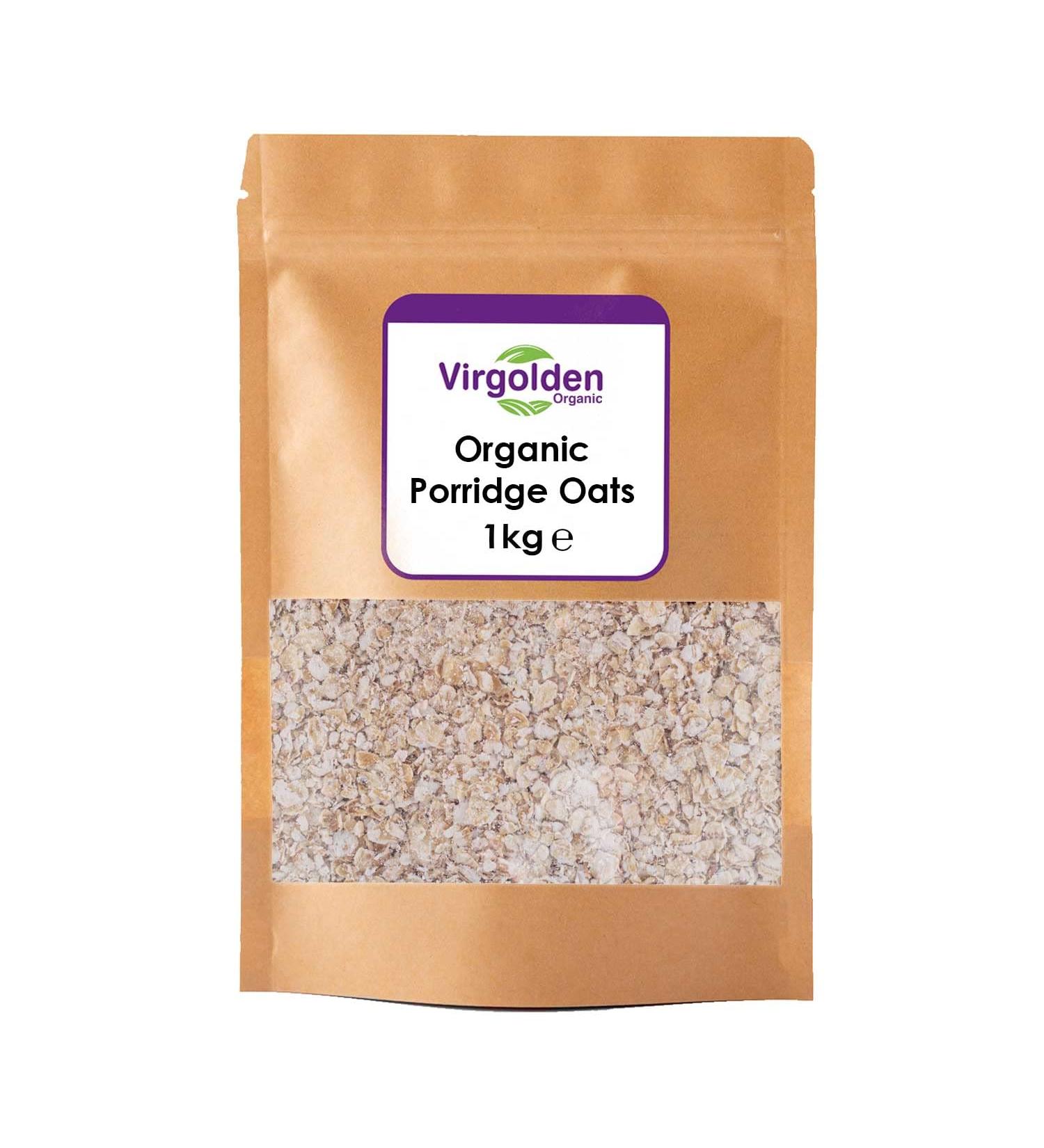 Organic Porridge Oats (Rolled Oat Flakes) 1kg by Virgolden Organic - Buy Online on SooperMarket.com