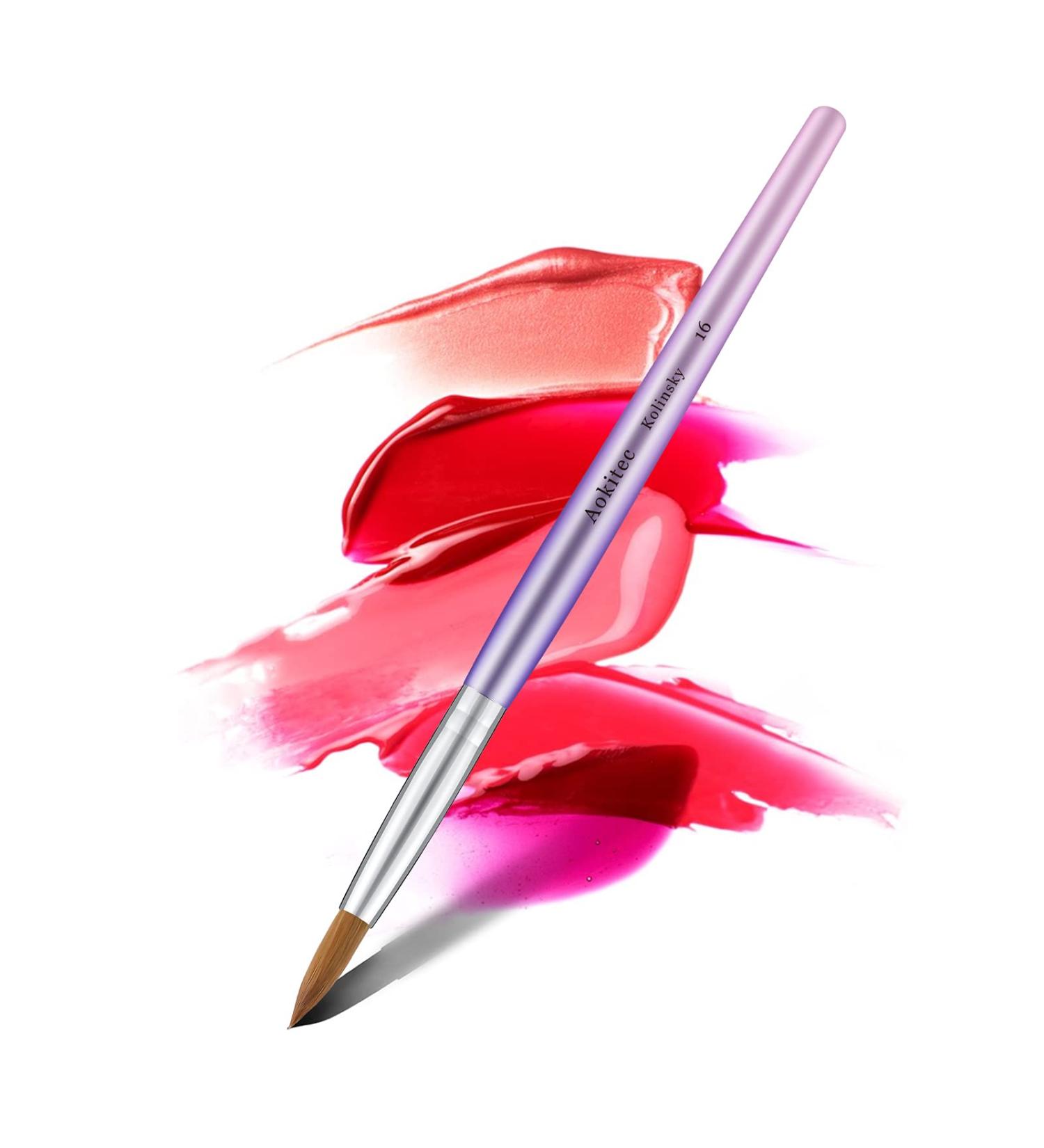 Aokitec Sable Kolinsky #16 Acrylic Nail Brush - Professional Wood Nail Art Tool for Manicure | Violet - Buy Online on SooperMarket.com