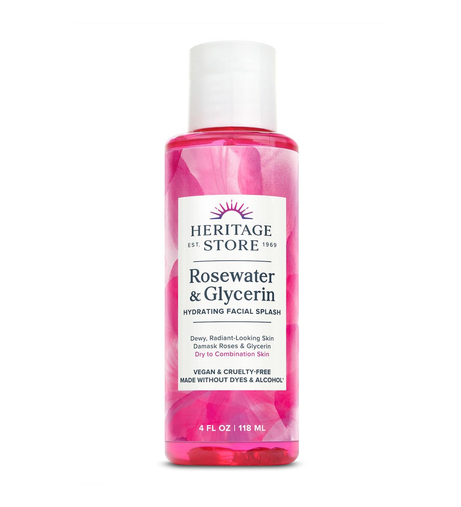 Buy Heritage Store Rose Water & Glycerin 120 ml - Natural Skin Hydration | International Shipping - Buy Online on SooperMarket.com