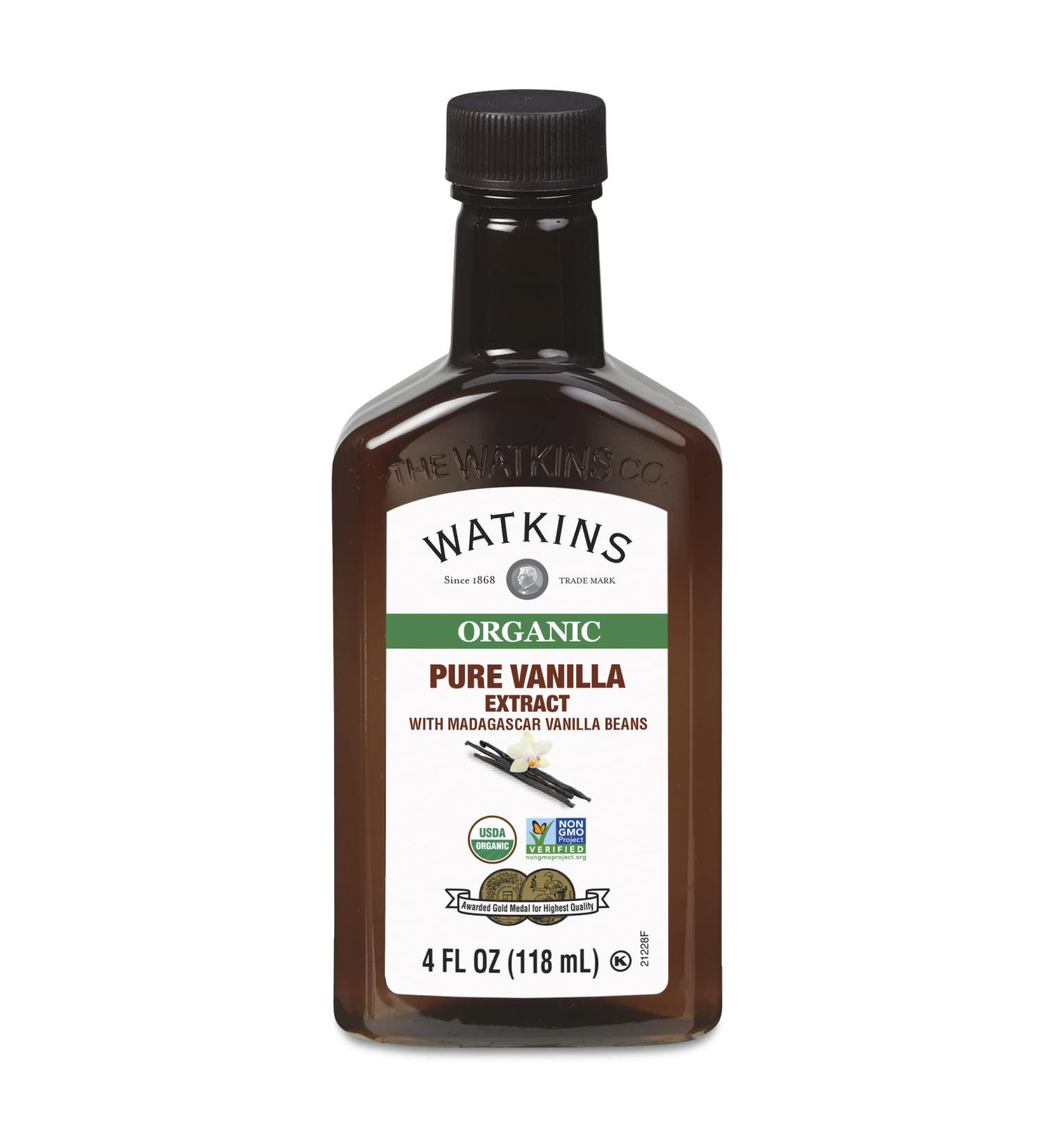 Watkins Organic Pure Vanilla Extract - Madagascar Beans, Non-GMO, Kosher, 4 oz - 1-Pack - Buy Online on SooperMarket.com
