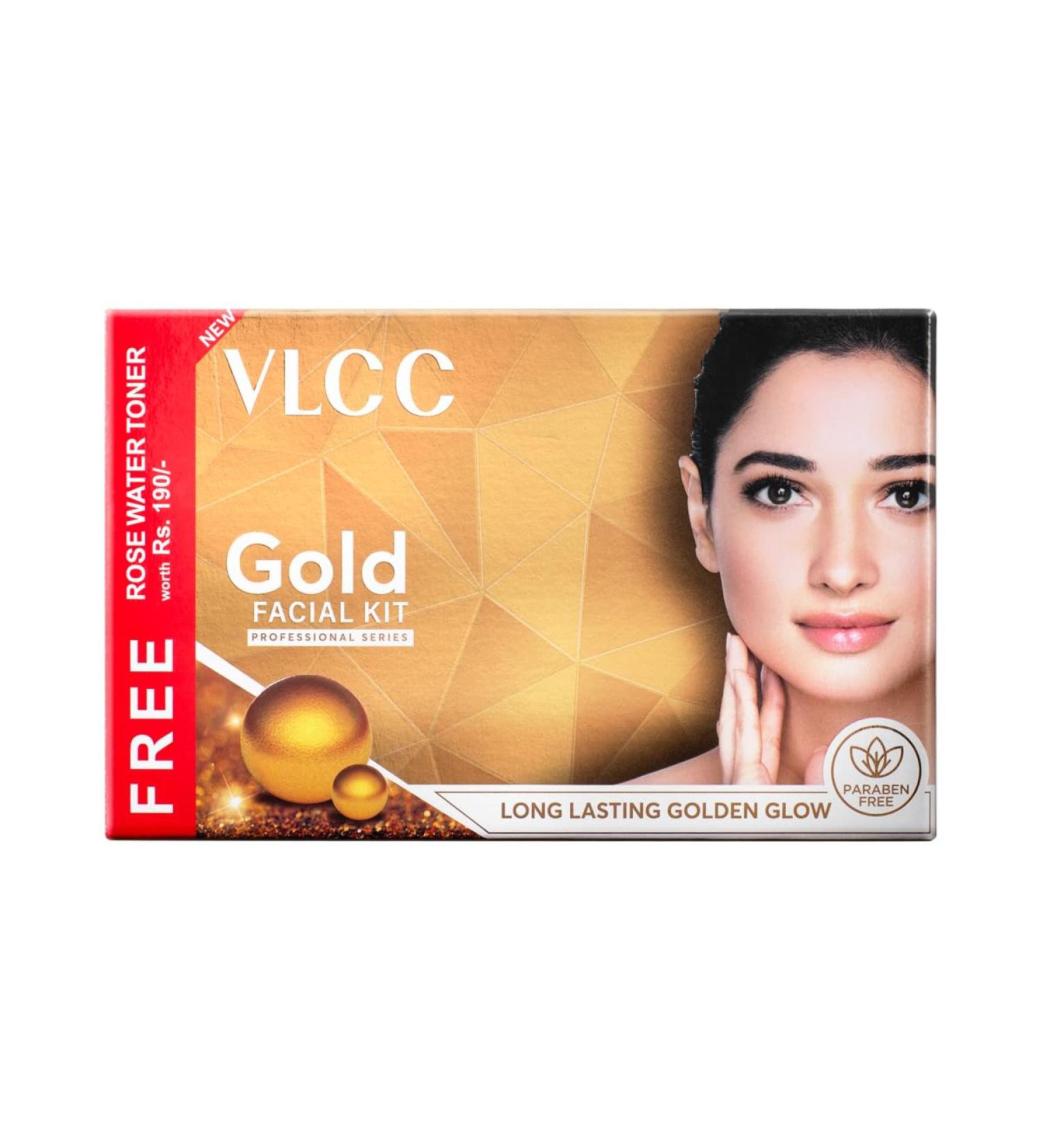 Buy VLCC Gold Facial Kit 300gm + FREE Rose Water Toner 100ml - Radiant Skin Care Online - Buy Online on SooperMarket.com