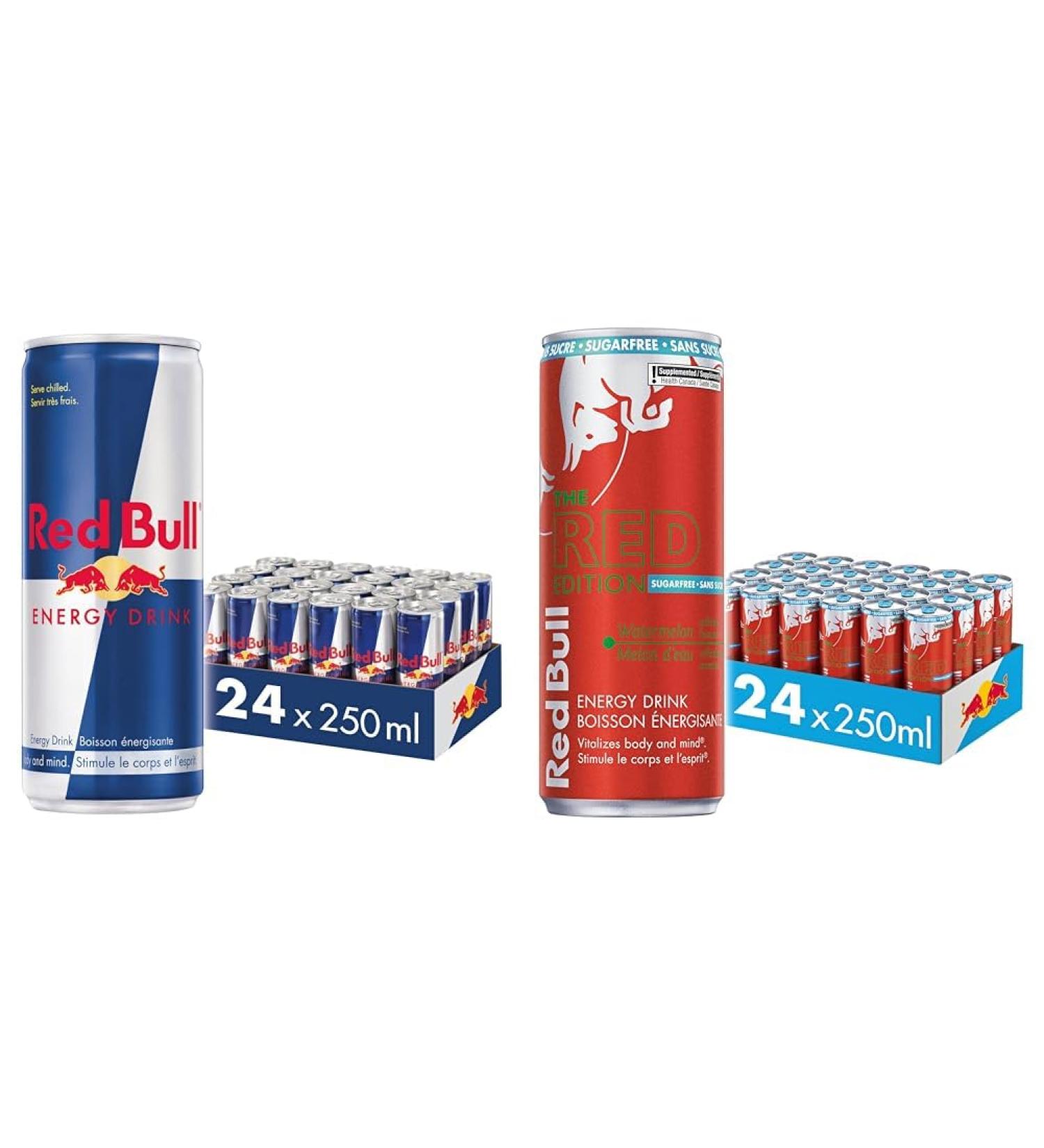 Red Bull Energy Drink 250 ml (24 pack) & Energy Drink Watermelon Sugarfree 250ml (24pk) - Buy Online on SooperMarket.com