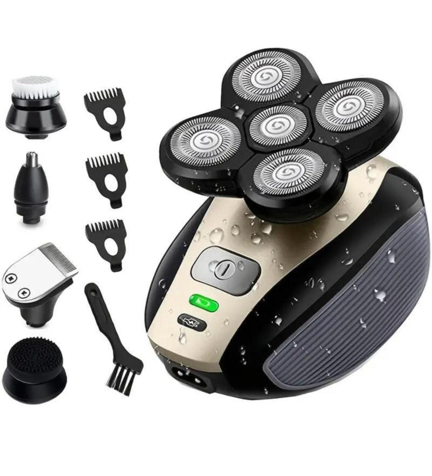 5-in-1 Electric Razor for Men | Rechargeable Wet & Dry Head Shaver Grooming Kit with Beard & Hair Trimmers Ideal Gifts for Men - Buy Online on SooperMarket.com