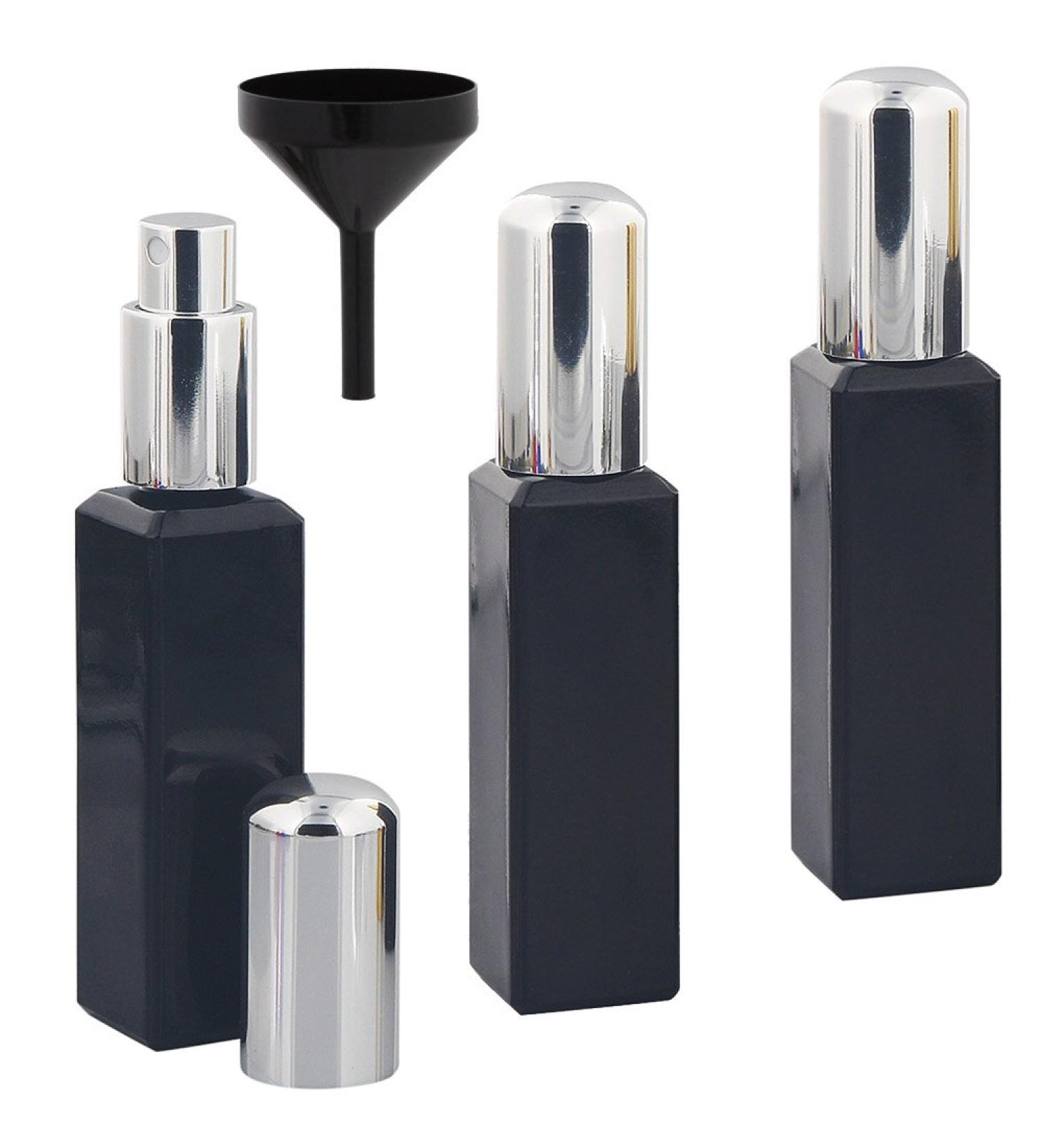 Buy Set of 3 Black 30ml Glass Atomizer Bottles for Perfume - Kosmetex - Buy Online on SooperMarket.com