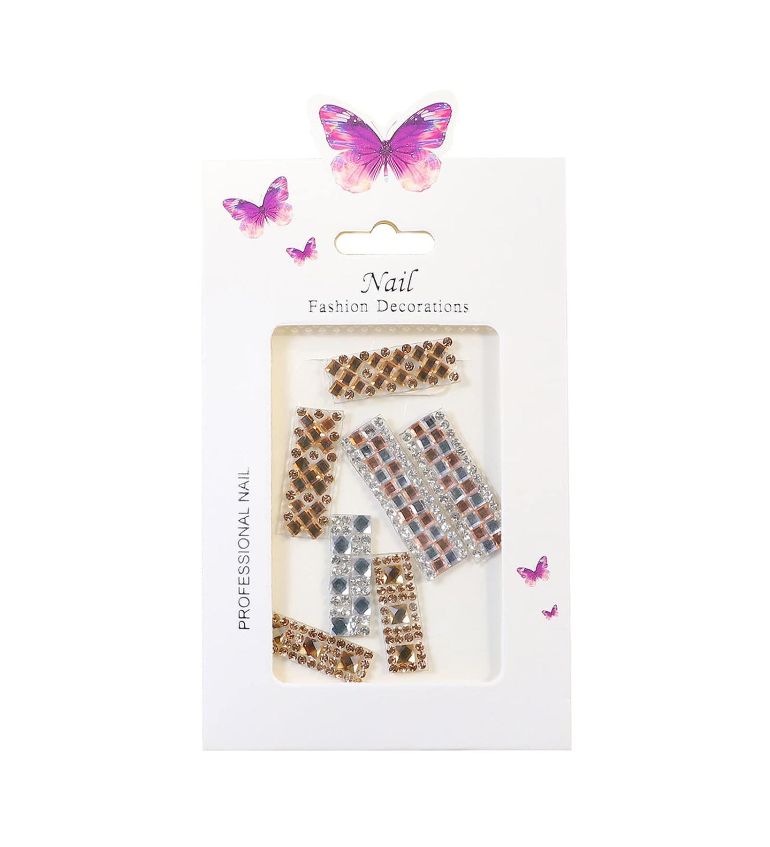 Luxury 3D Nail Letters Ribbon Tape with Rhinestones | DIY Nail Art Tools & Decorations - International Shipping Available - Buy Online on SooperMarket.com