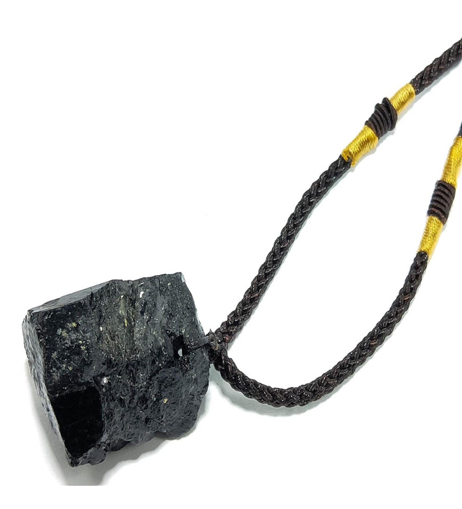 Buy Oralgo Irregular Stone Trailer Necklace - Unique Black Tourmaline Choker & Long Sweater Chain for International Shipping - Buy Online on SooperMarket.com