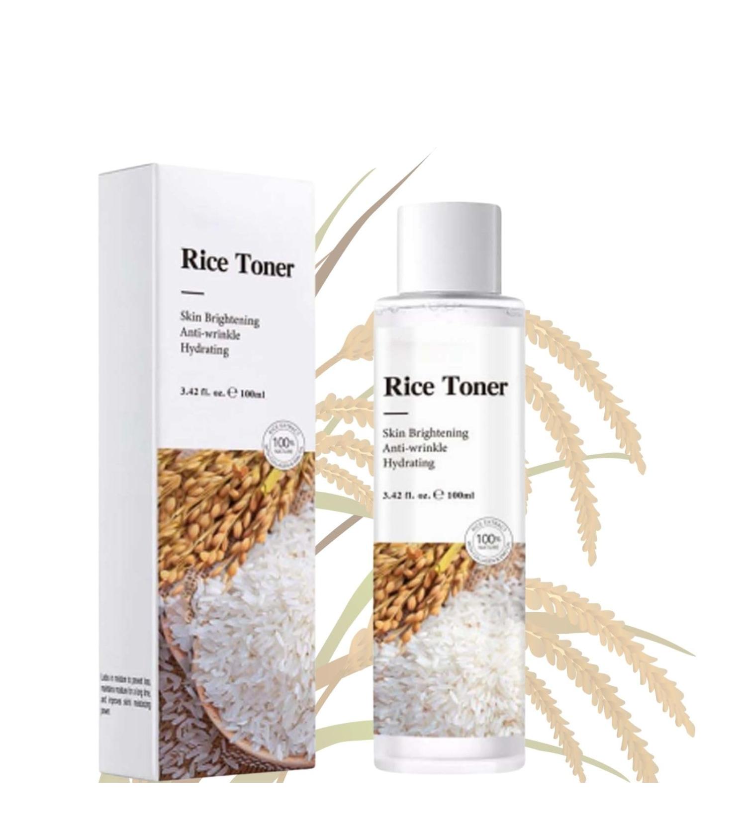 Trendyfave Rice Toner for Face Skincare Rice Water Sooths Skin Anti-Wrinkle Care Natural Rice Face Hydrating Toner Natural Glow Essence Toning Solution with Rice Extract for All Skin Type - Buy Online on SooperMarket.com