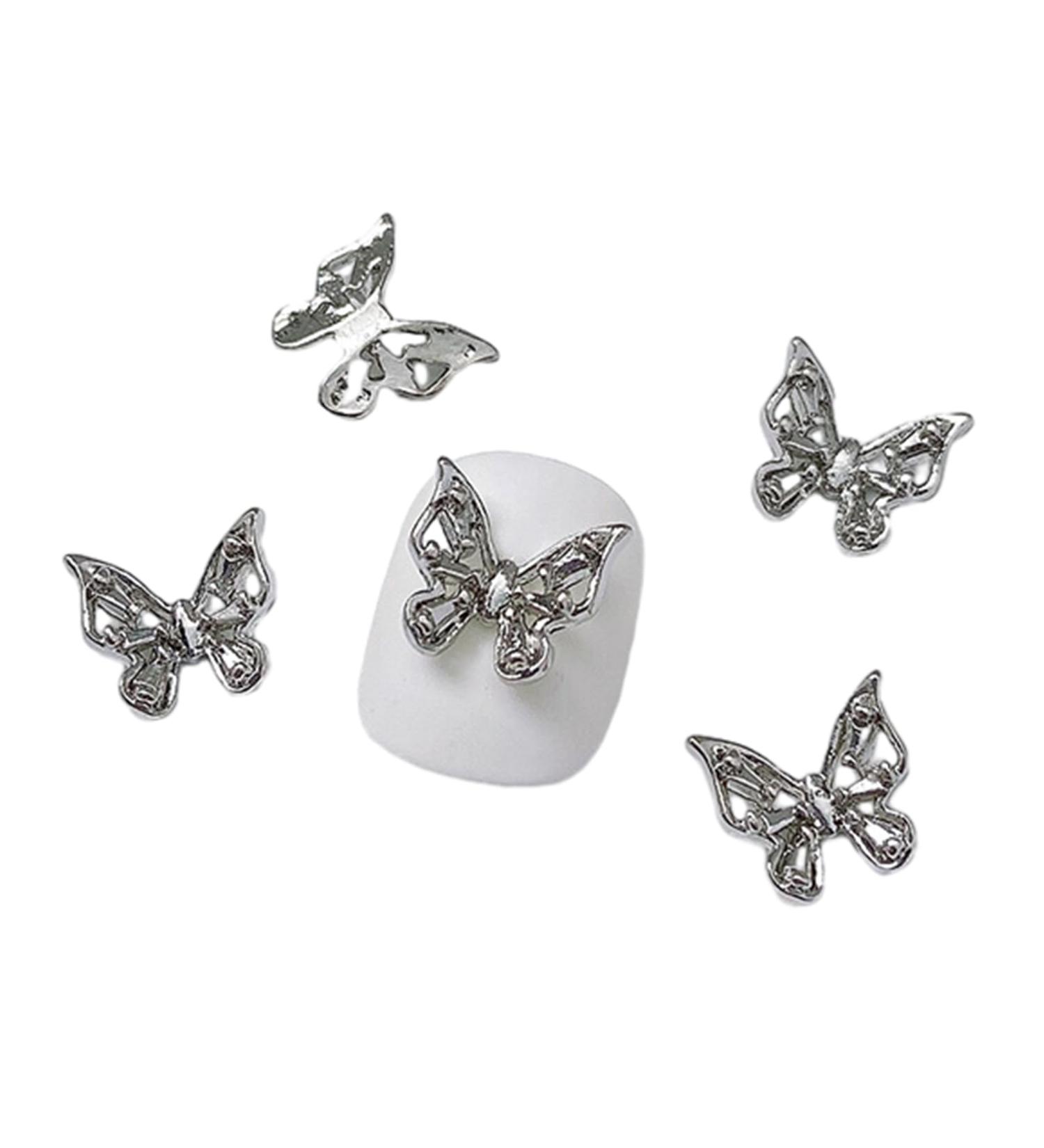 10Pcs 3D Butterfly Nail For Nails Alloy Butterfly Nail Decoration Alloy Nail Butterfly Nail Manicure Accessories Manicure Accessories - Buy Online on SooperMarket.com