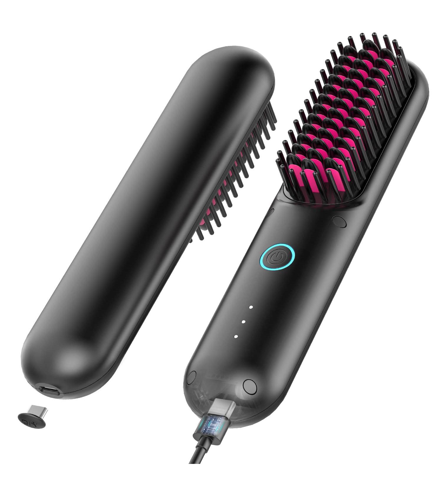 TYMO Cordless Hair Straightener Brush | Mini Portable Heated Comb for Travel | Ionic Hot Straightening | USB Rechargeable - Buy Online on SooperMarket.com