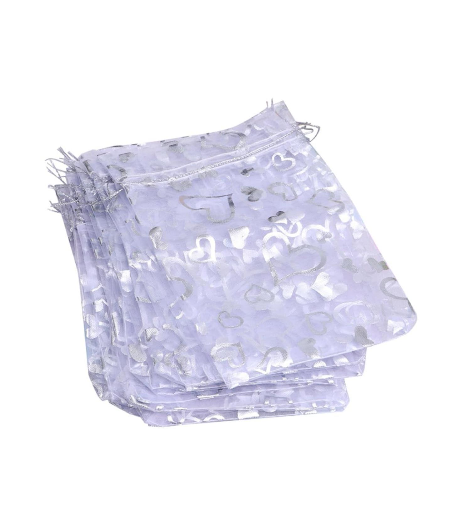 Anneome 100pcs Wedding Candy Pouch Mini Party Bags Packing Bag Bride Christmas Chocolate Candies 7X9cm Silver - Buy Online on SooperMarket.com