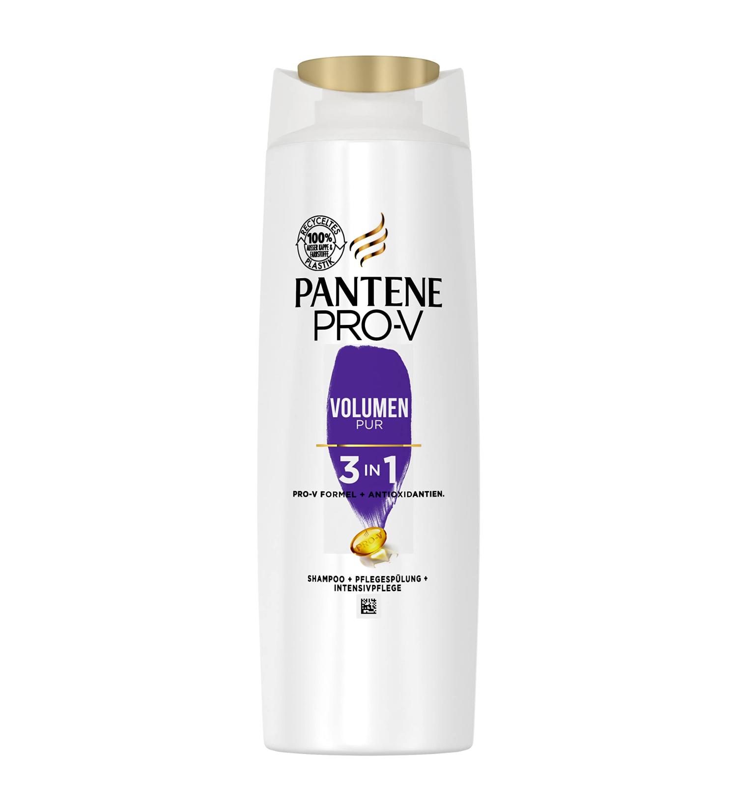 Pantene Pro-V Volume PUR 3-in-1 Shampoo + Care - Intensive Care for Fine Hair (250ml) - Antioxidants & PRO-V Formula - International Shipping Available - Buy Online on SooperMarket.com
