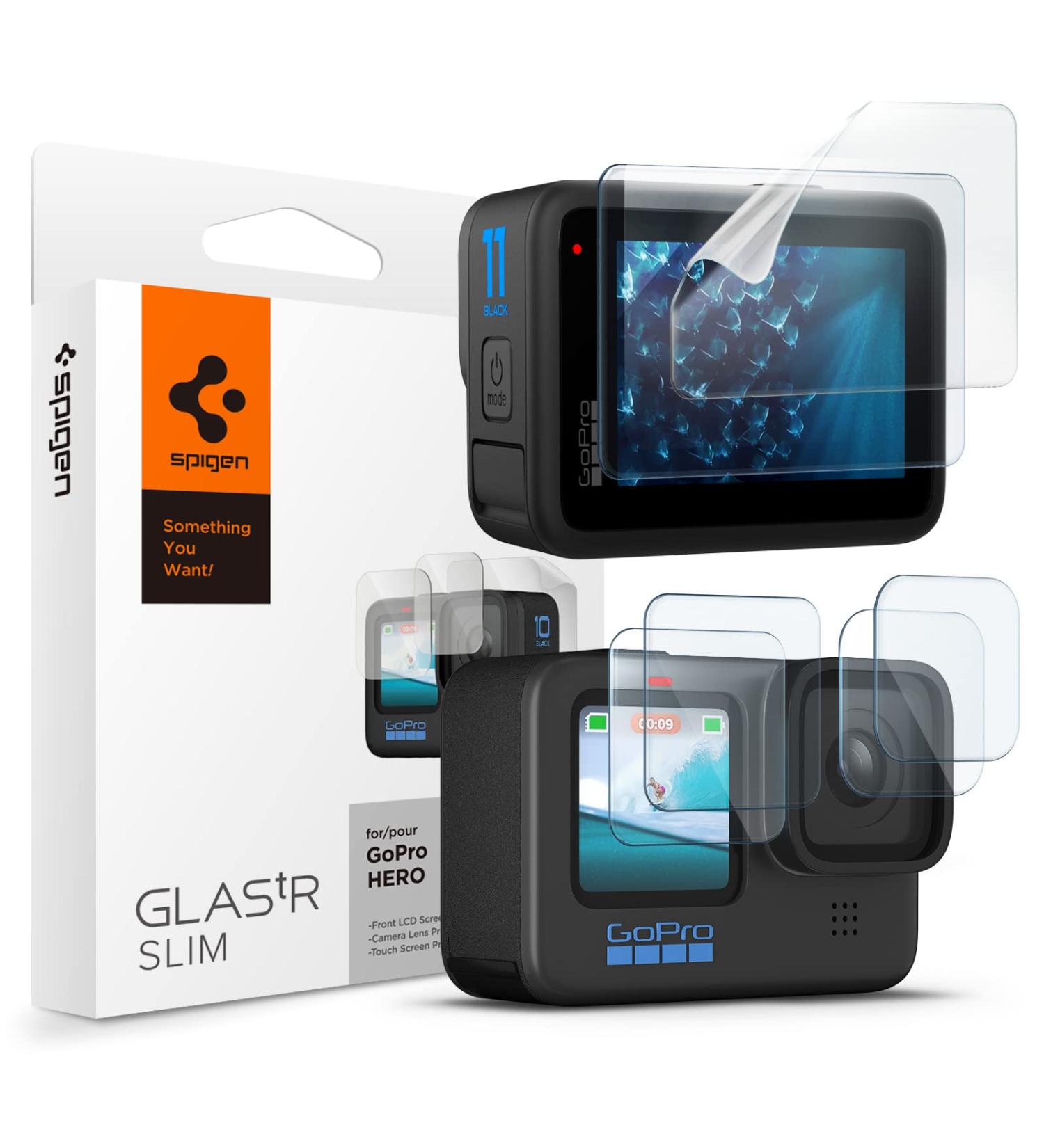 Spigen Tempered Glass Screen Protector designed for GoPro Hero 11 / GoPro Hero 10 / GoPro Hero 9 - Multi Pack - Buy Online on SooperMarket.com