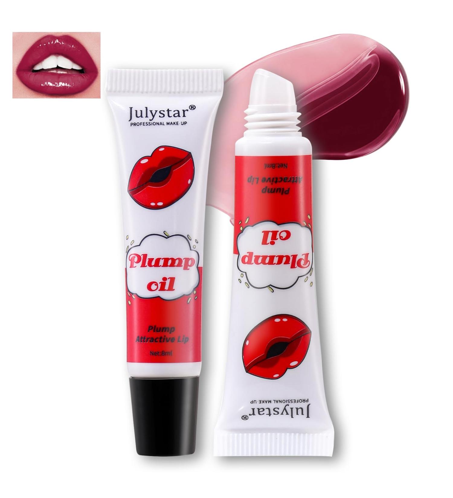 Plumping Lip Oil | Hydrating Chilli Extract Lip Plumper Gloss | Long Lasting Waterproof Tinted Lip Balm for Women - Buy Online on SooperMarket.com