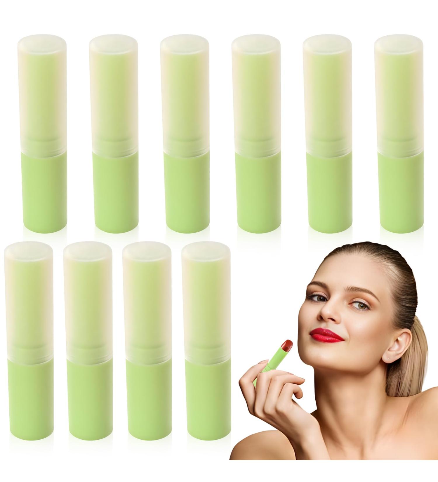 10-Pack Green Lipstick Case Containers | Empty Lip Balm Tubes for DIY Homemade Lip Balm | 4g Plastic Sleeves - Buy Online on SooperMarket.com
