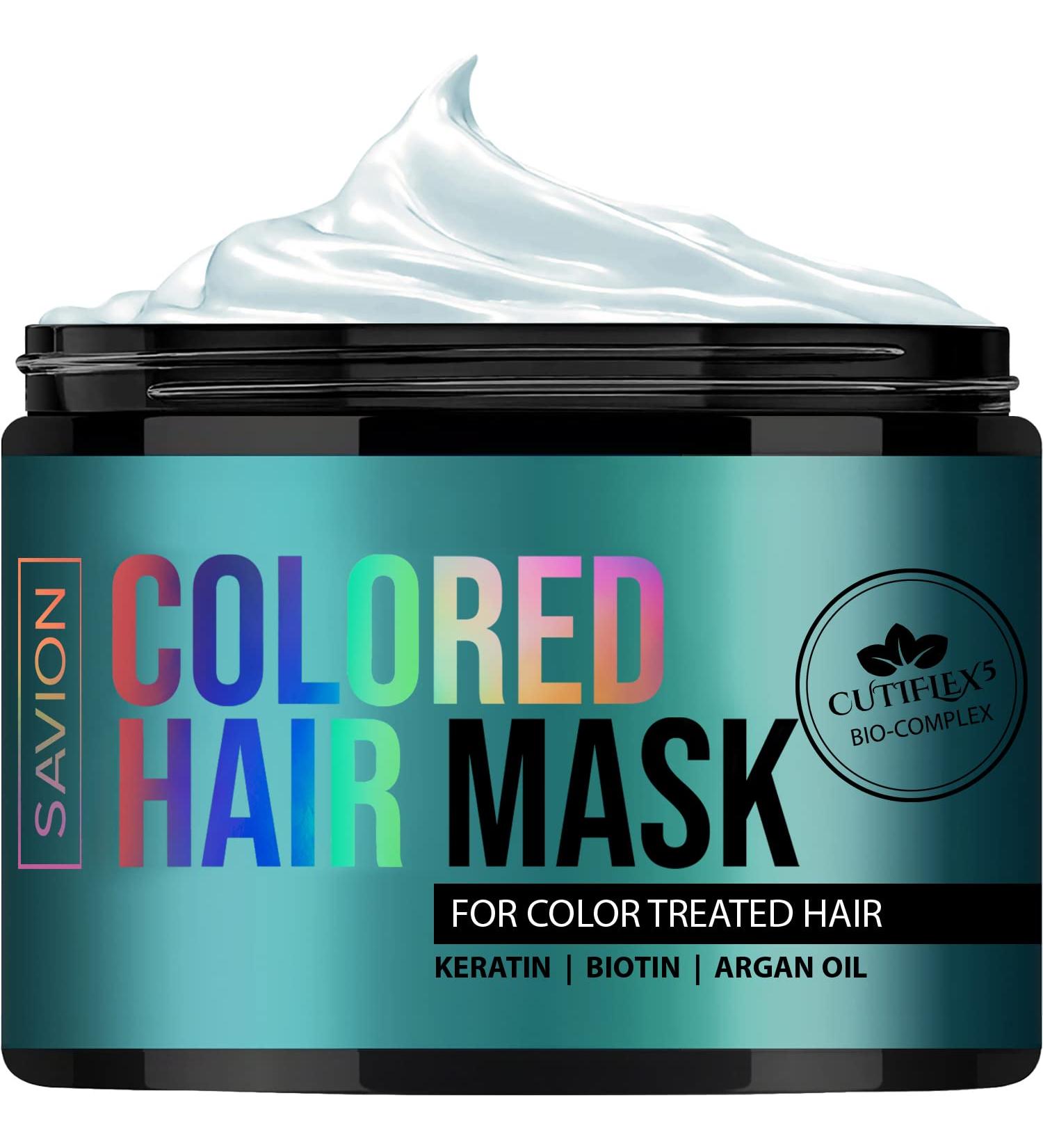 Savion Color Safe Hair Mask - Repair & Nourish Damaged Hair - with Keratin, Biotin, Collagen & Oils - Made in USA - Buy Online on SooperMarket.com