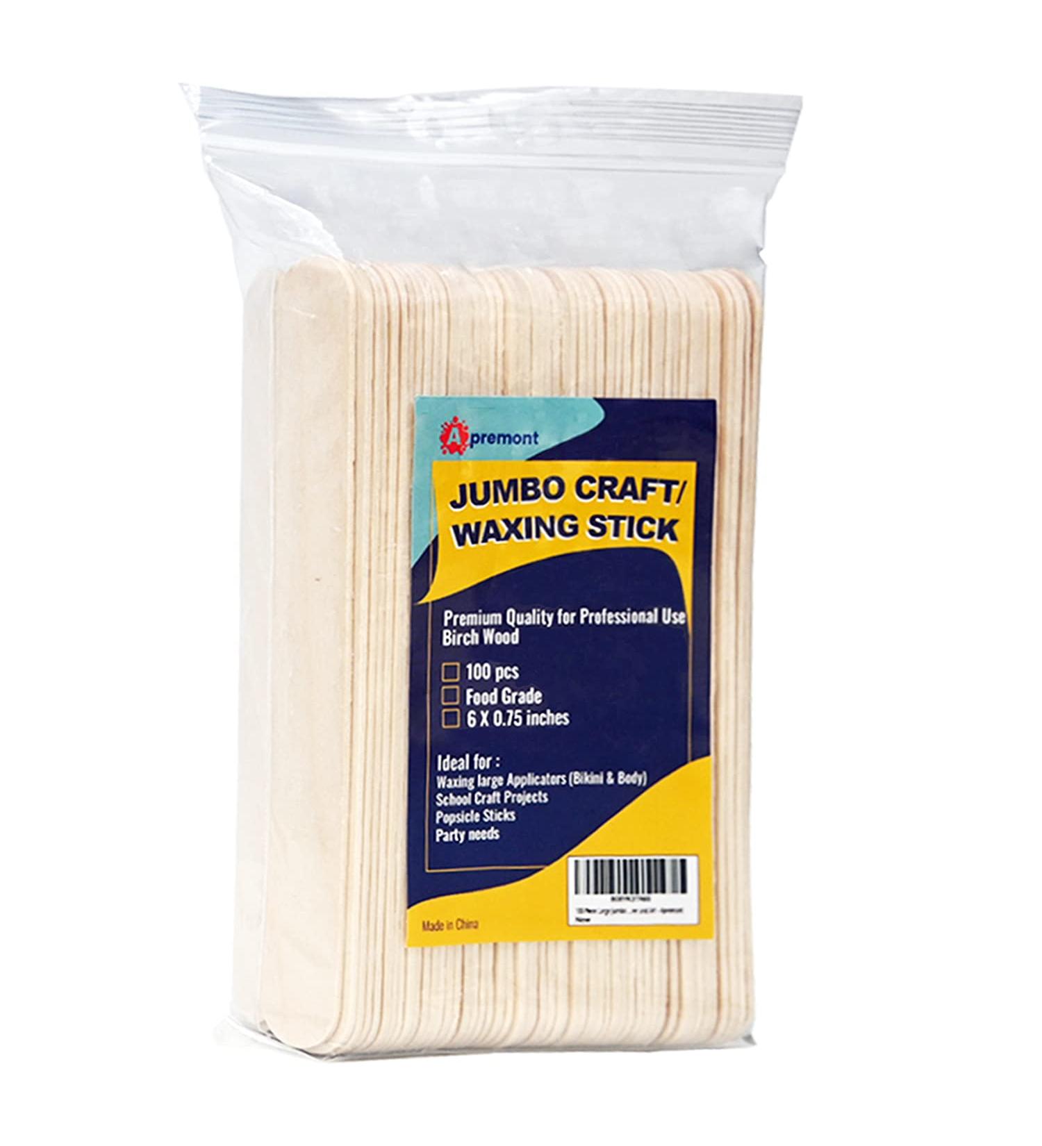 100-Piece Large Jumbo Wooden Craft Sticks (6 x 3/4) - Premium Natural Wood for Crafts, Waxing, Tongue Depressors, Popsicles, Ice Cream, Woodcraft, Paint Stirrers and Art - Buy Online on SooperMarket.com
