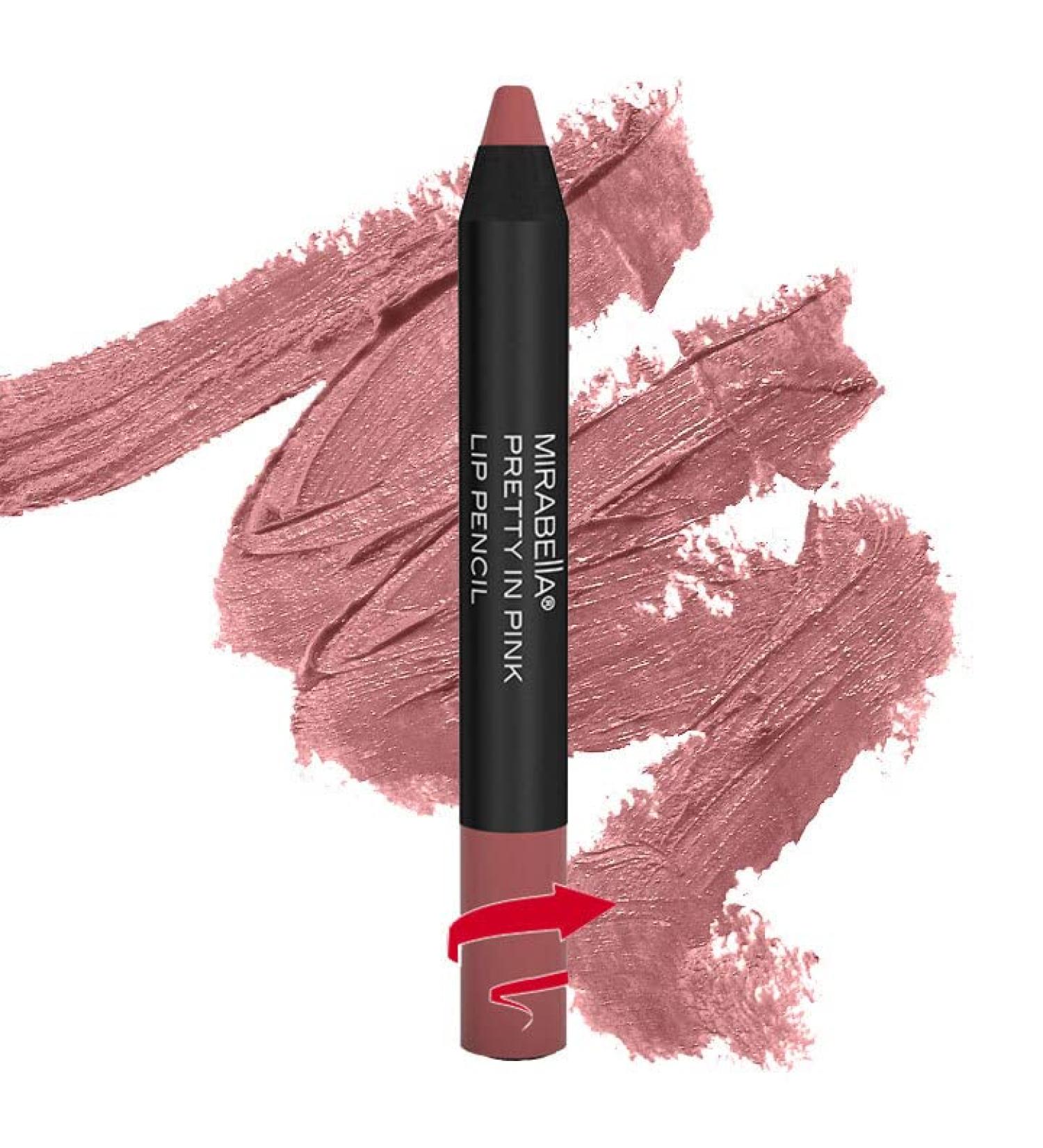 Mirabella Velvet Lip Pencil Pretty In Pink - Long-Lasting Matte Lip Liner - Smooth & Moisturizing Formula - Smudge-proof & Paraben-Free - Buy Online on SooperMarket.com