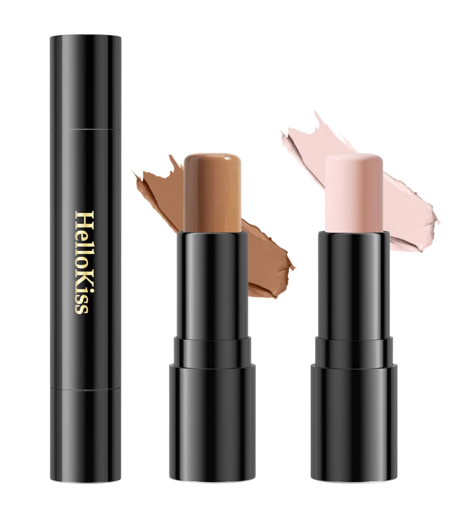SOYUB Contour Beauty Stick Set - Highlighter & Bronzer Wand for Natural Matte Makeup | Cruelty Free Formula | Peachy & Hazelnut Shades - Buy Online on SooperMarket.com