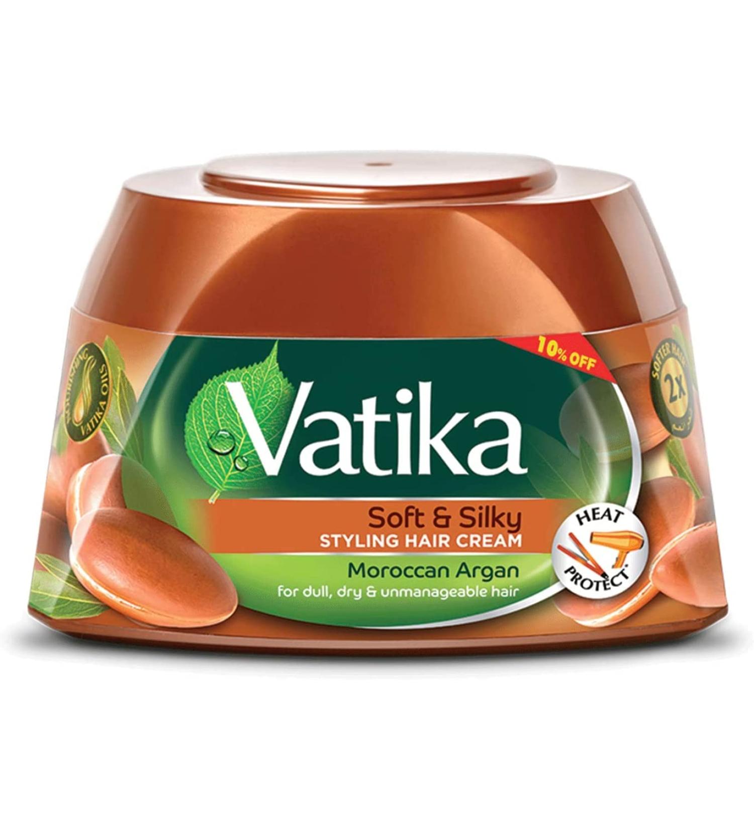 Vatika Naturals Nourish & Protect Hair Cream - Henna Almond & Aloe Vera with Argan Oil | 140ml International Shipping - Buy Online on SooperMarket.com