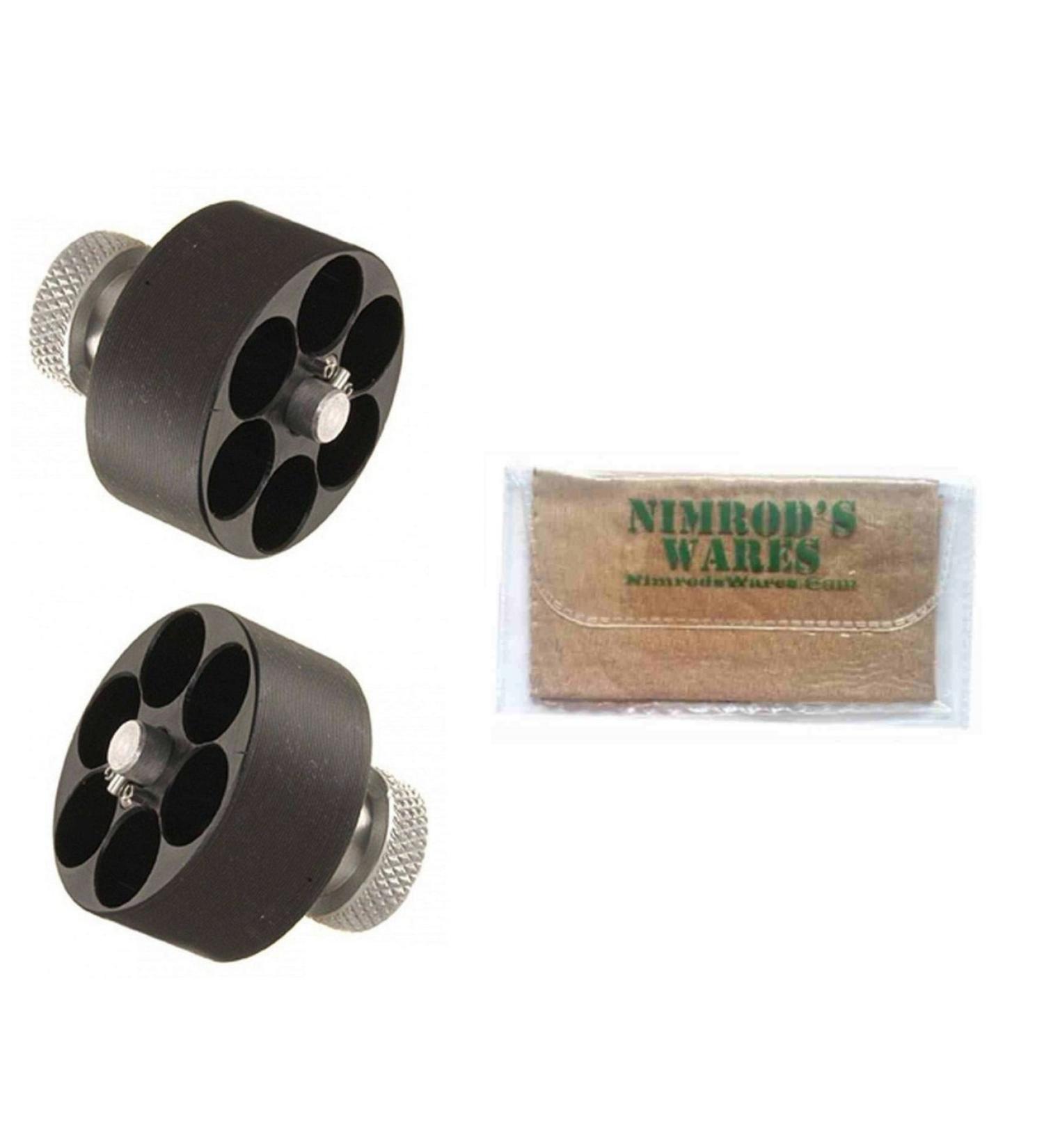 Nimrod's Wares Two-Pack HKS Speedloader .38 .357 S&W Dan Wesson Charter Taurus 10A Microfiber Cloth