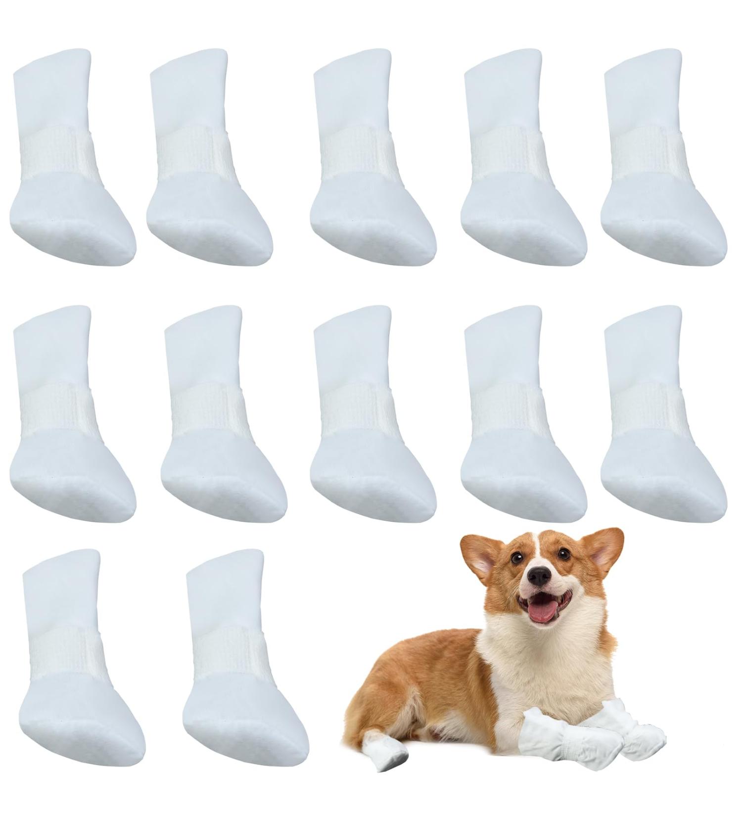 Zngou 12 Pcs Disposable Dog Shoes Dog Socks Paws Stop Licking Disposable Dog Boots Dog Paw Protector Dog Slippers Dog Foot Cover for Small Medium Dogs Pet Injured Paws Summer Indoor Outdoor Walking(L) - Buy Online on SooperMarket.com