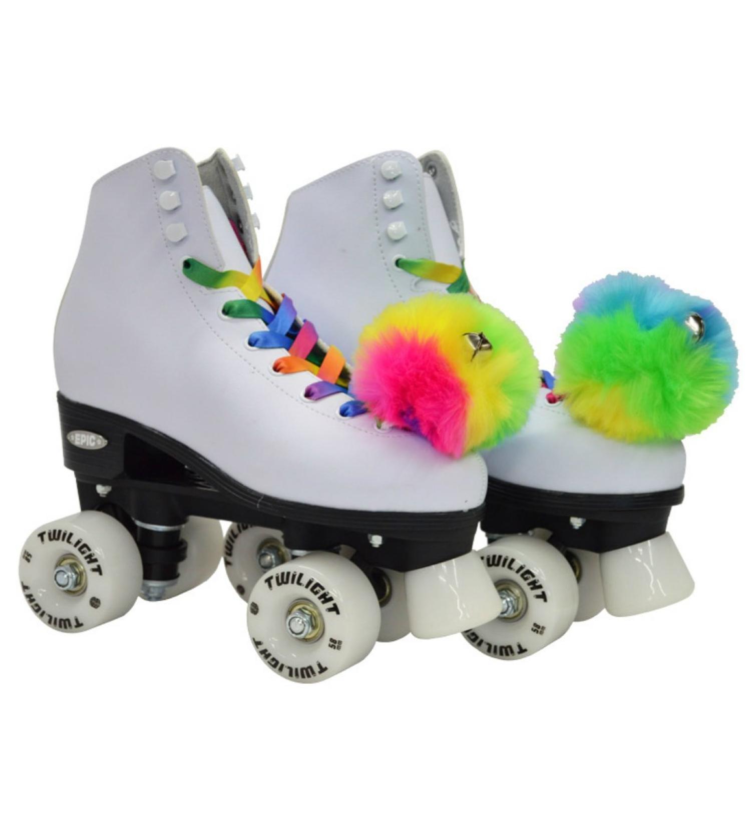 Epic Allure Light-Up Quad Roller Skates - White, Youth 3 US - Youth 3 - Buy Online on SooperMarket.com